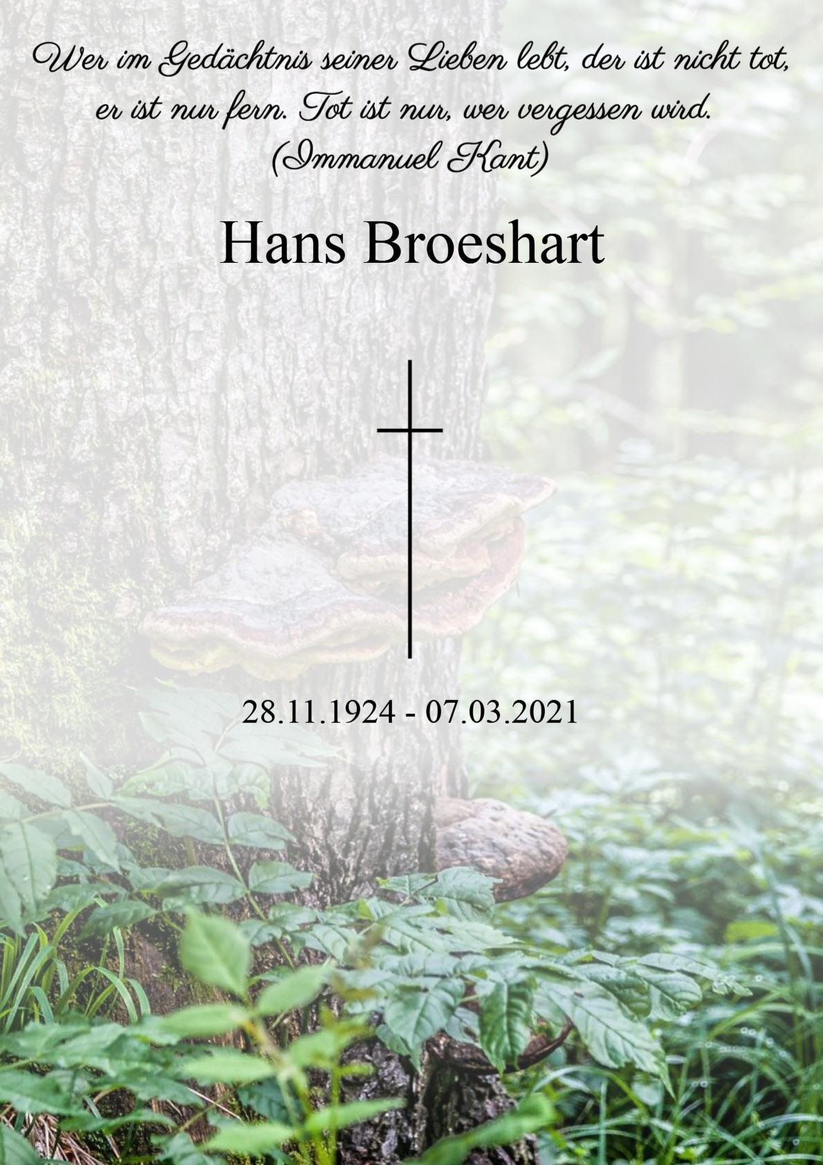 Traueranzeige von Hans Broeshart