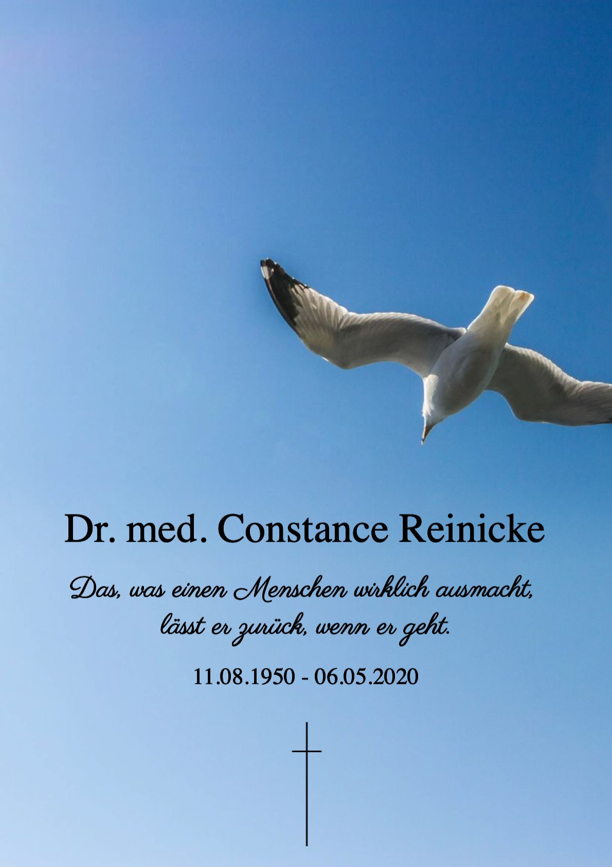 Traueranzeige von Dr. med. Constance Reinicke
