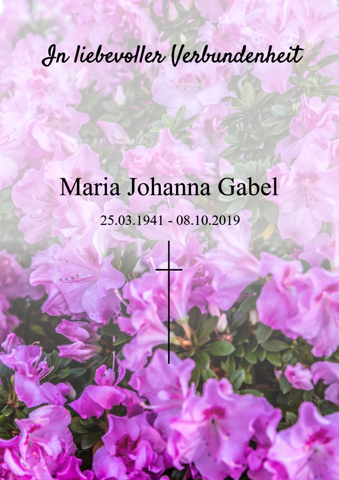 Traueranzeige von Maria Johanna Gabel