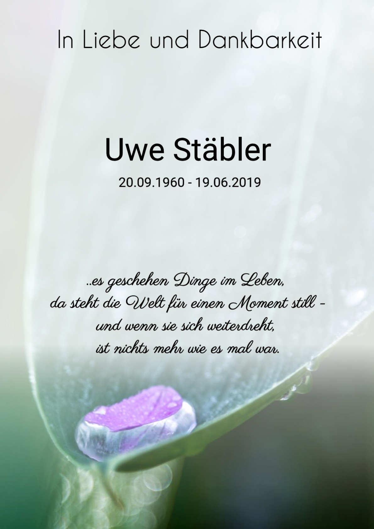 Traueranzeige von Uwe Stäbler