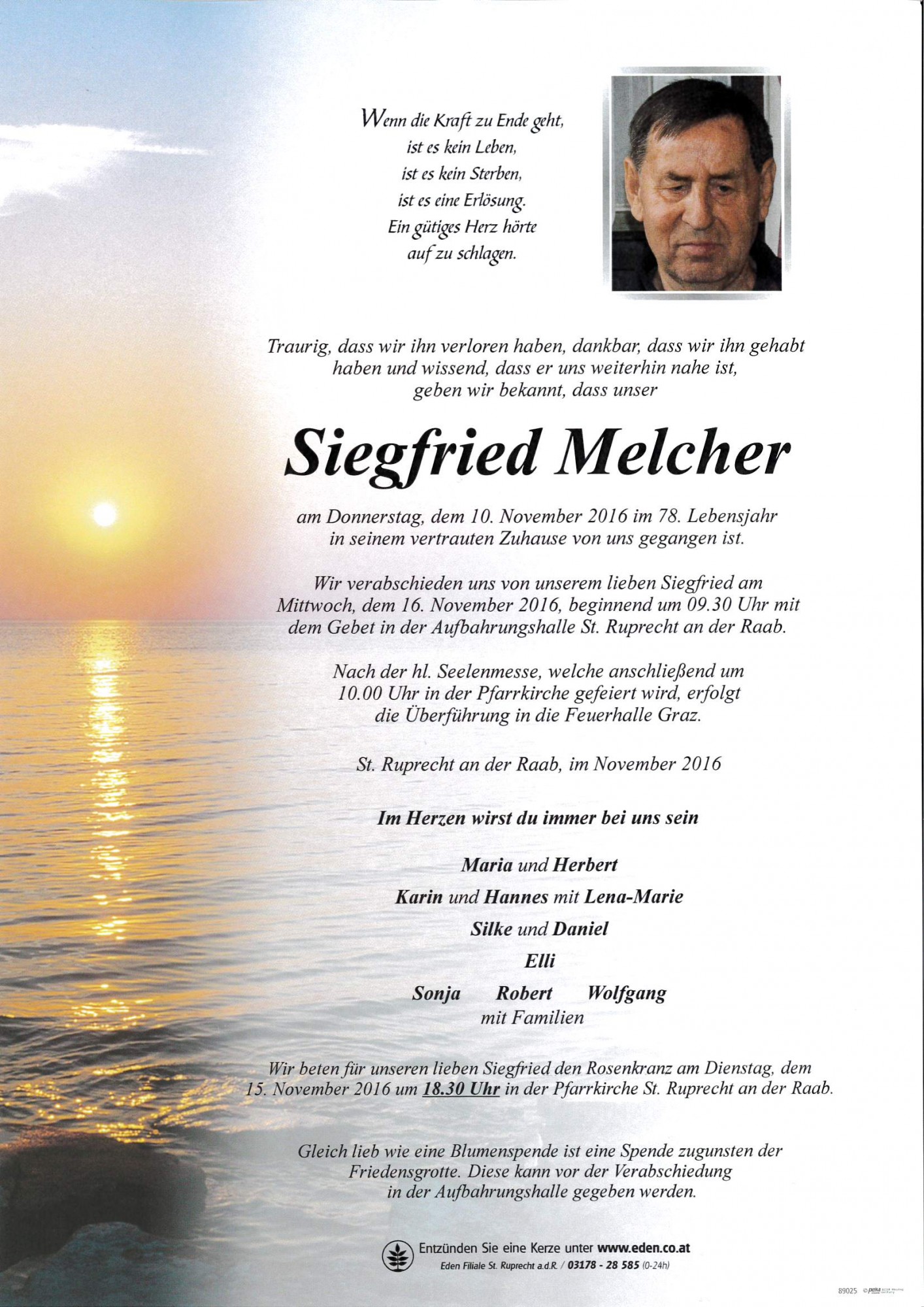 Traueranzeige von Siegfried Melcher