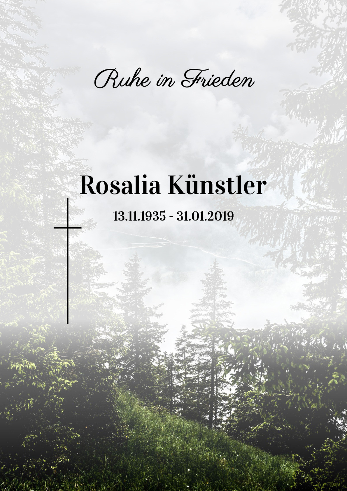 Traueranzeige von Rosalia Künstler