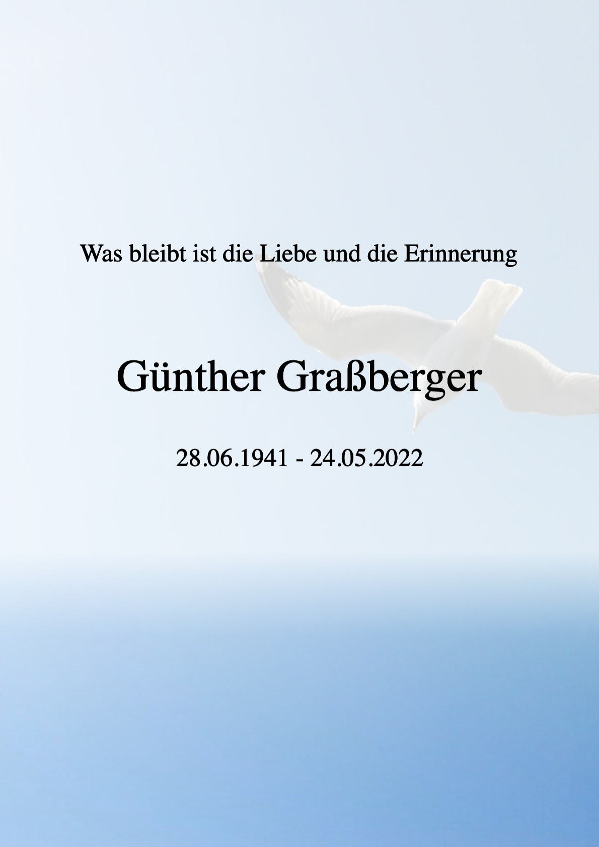 Traueranzeige von Günther Graßberger