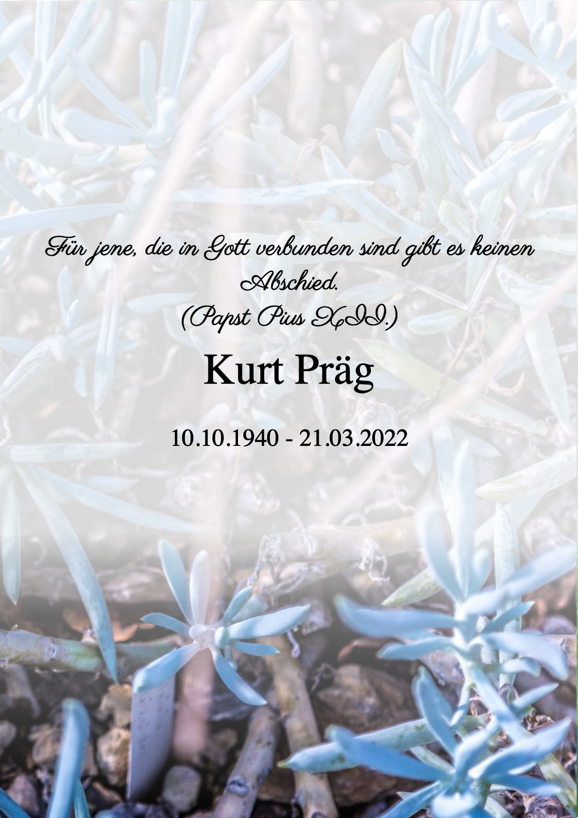 Traueranzeige von Kurt Präg