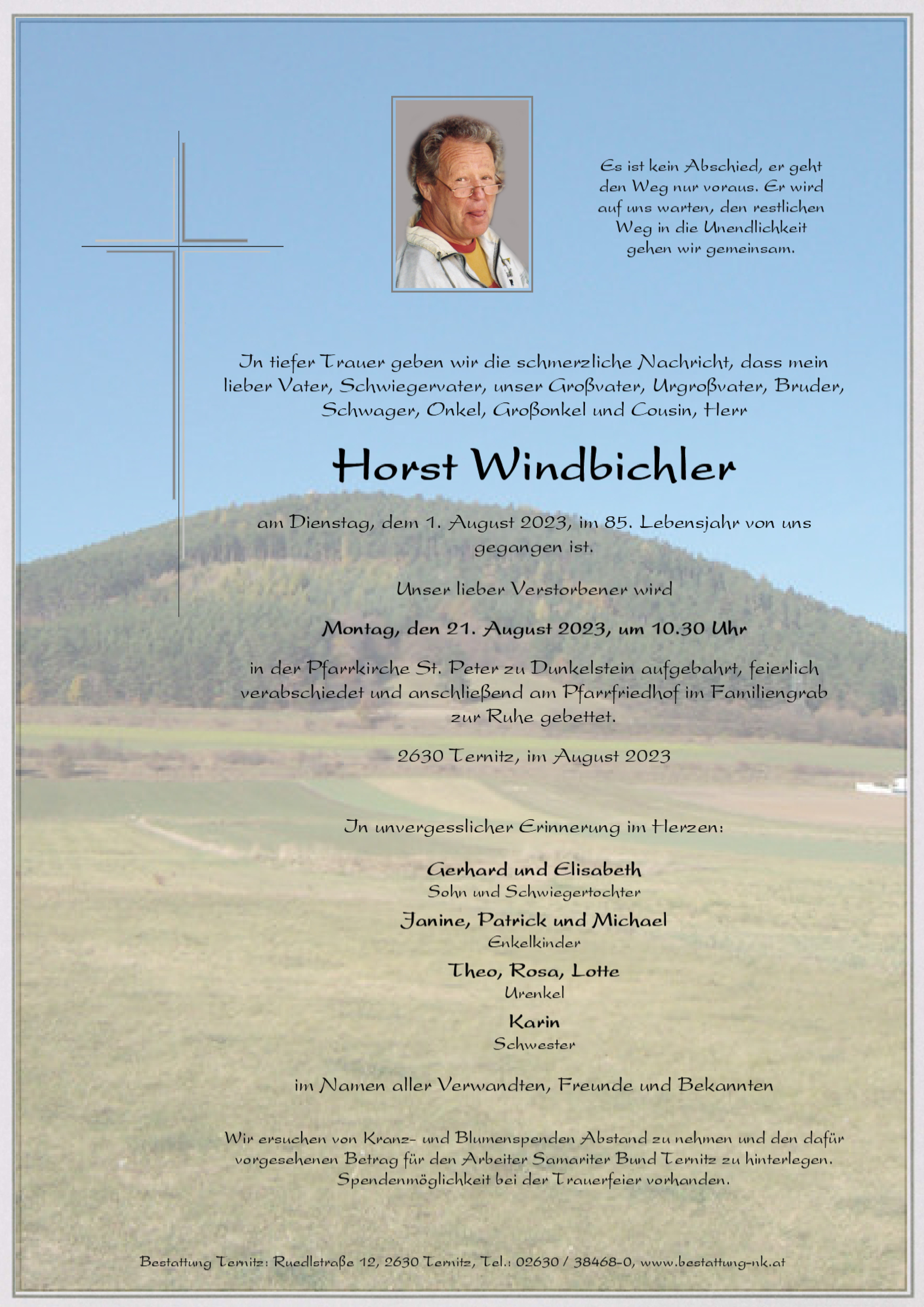 Traueranzeige von Horst Windbichler