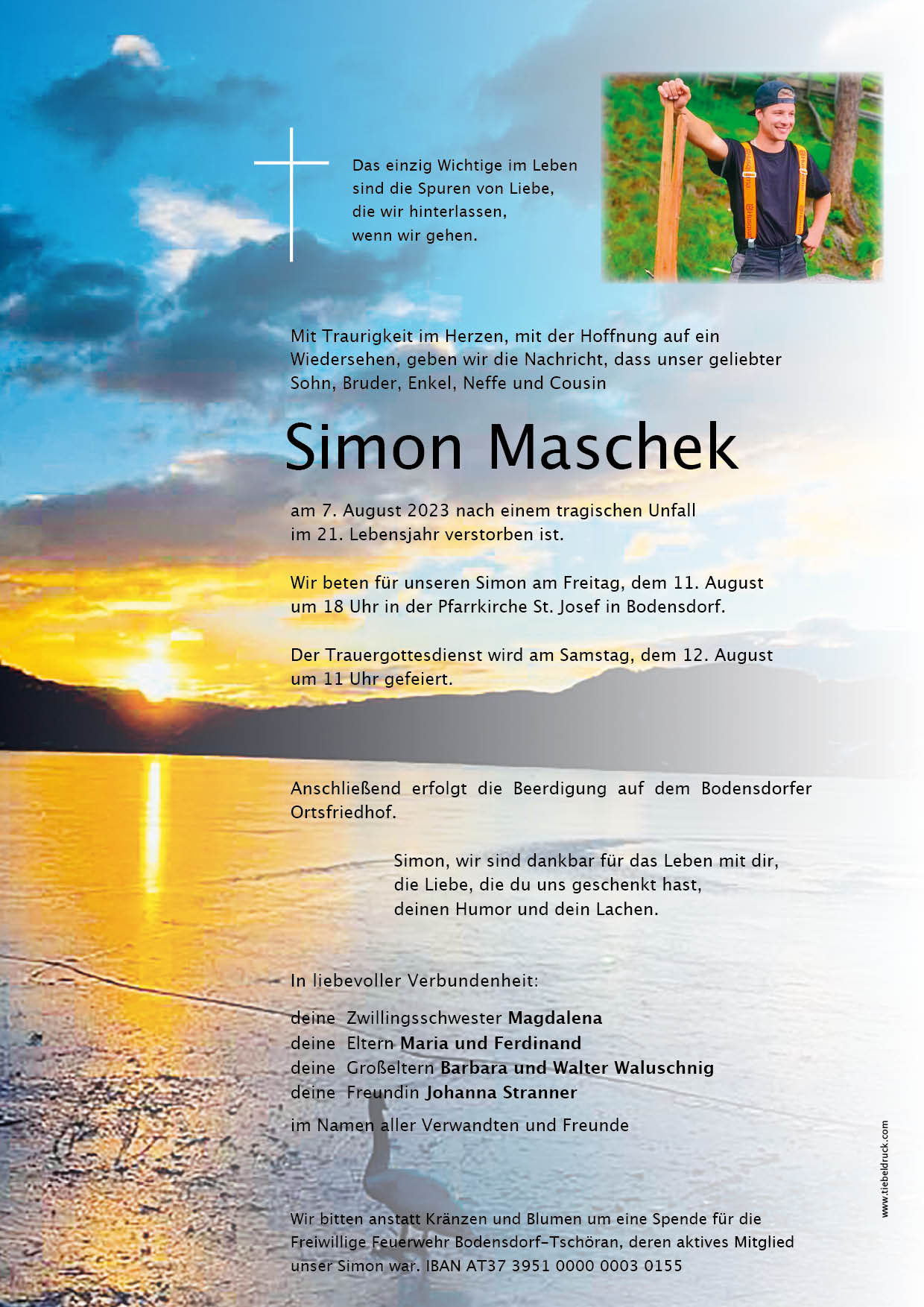 Traueranzeige von Simon Maschek