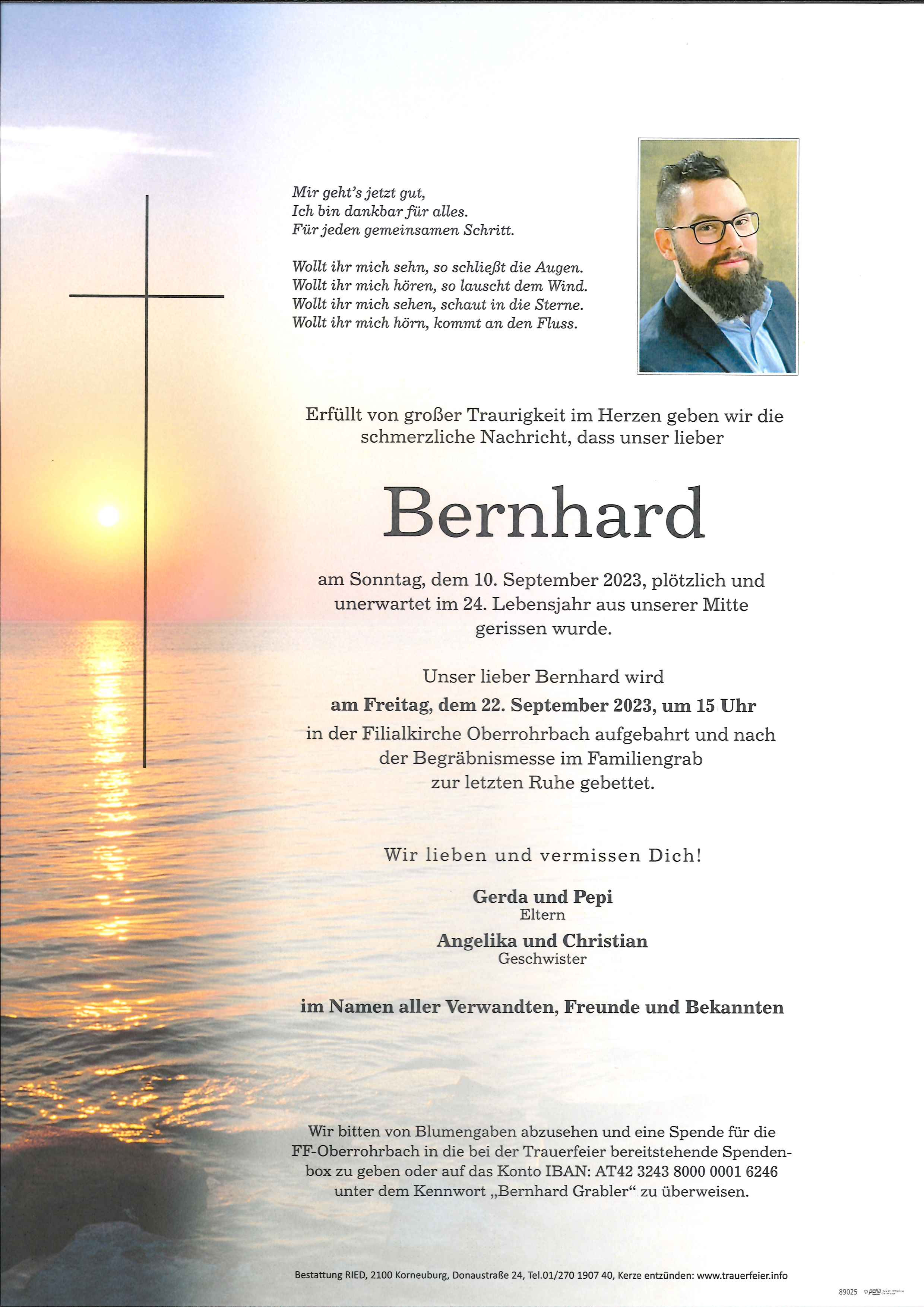 Traueranzeige von Bernhard Grabler