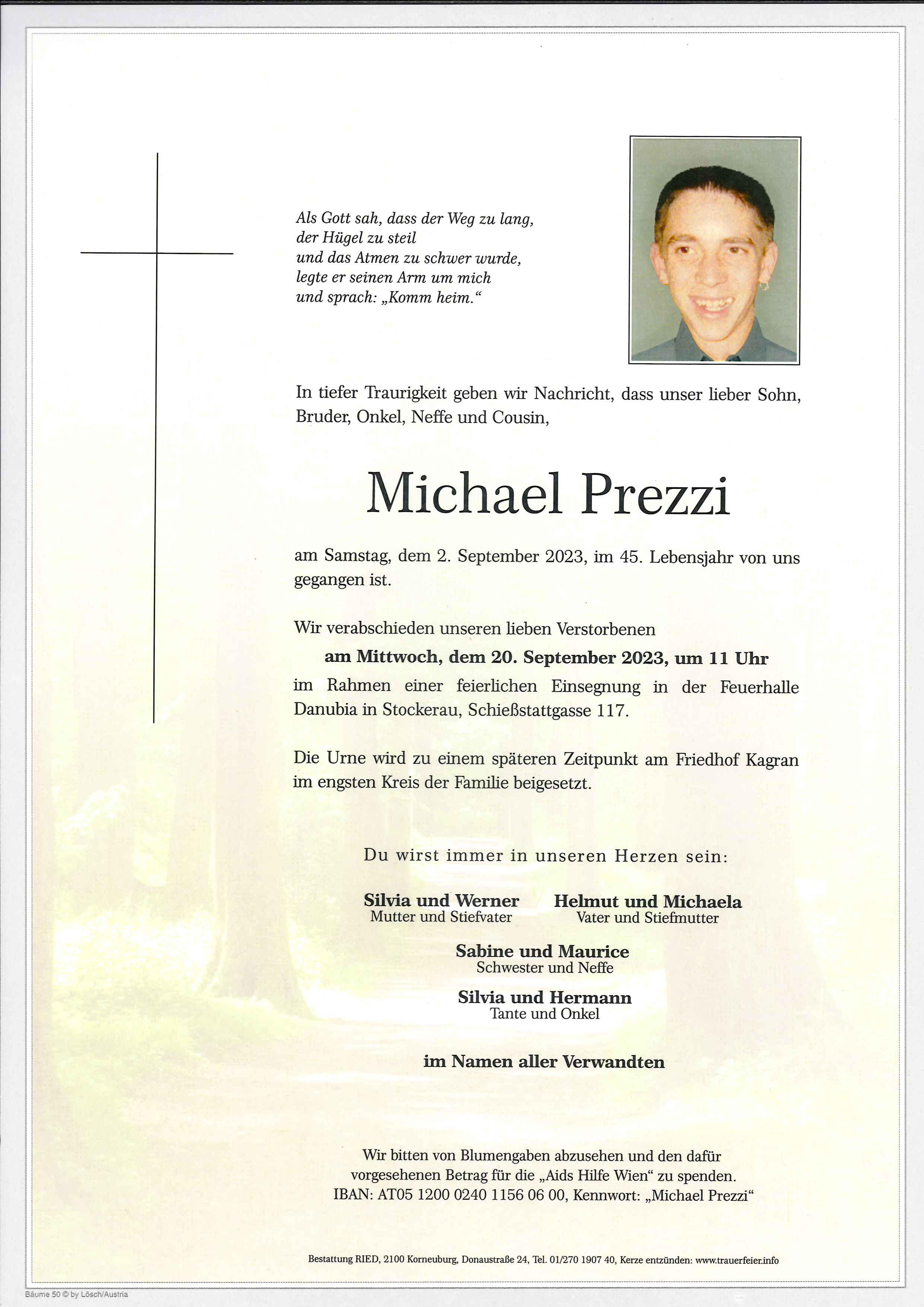 Traueranzeige von Michael Prezzi