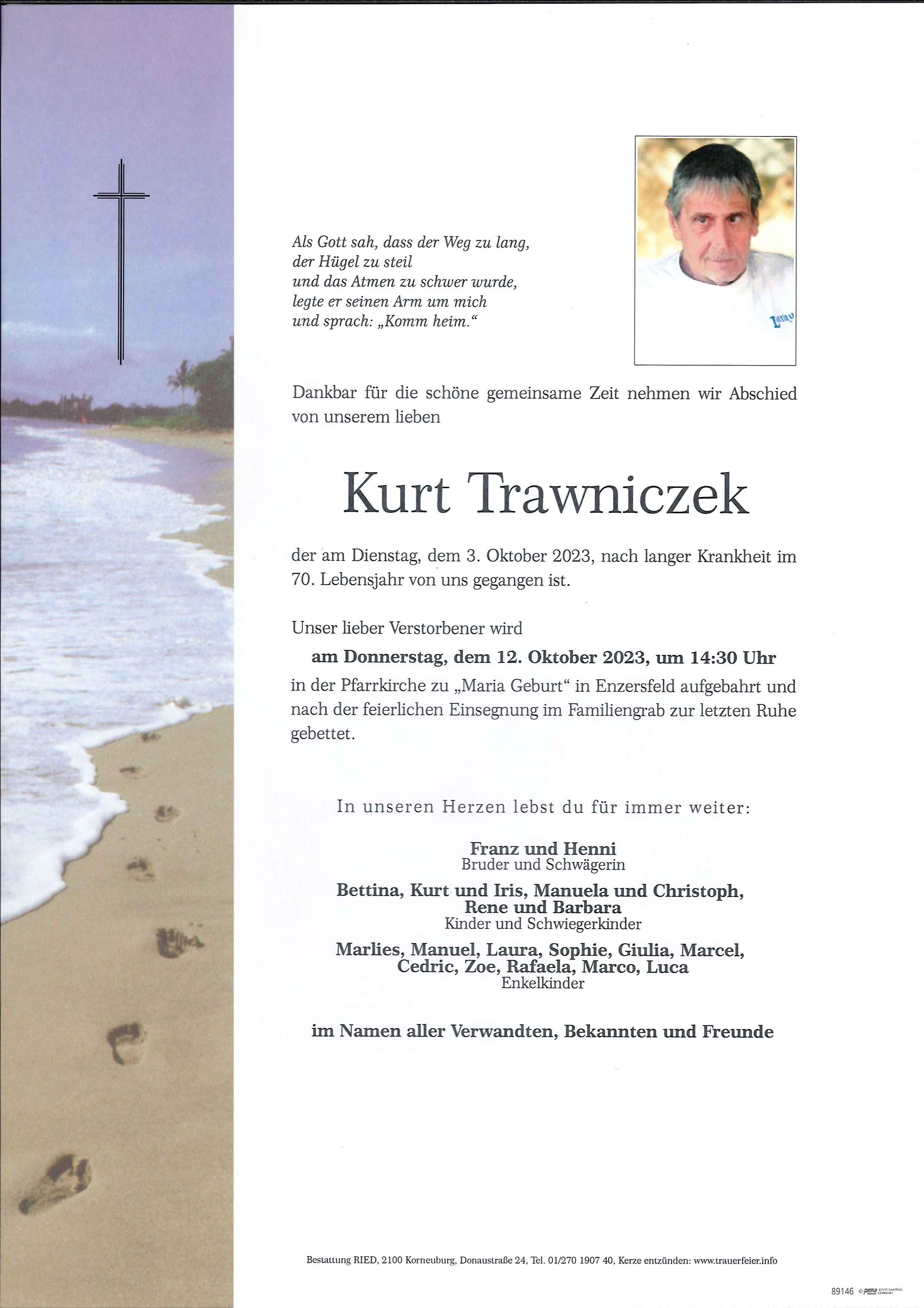 Traueranzeige von Kurt Trawniczek