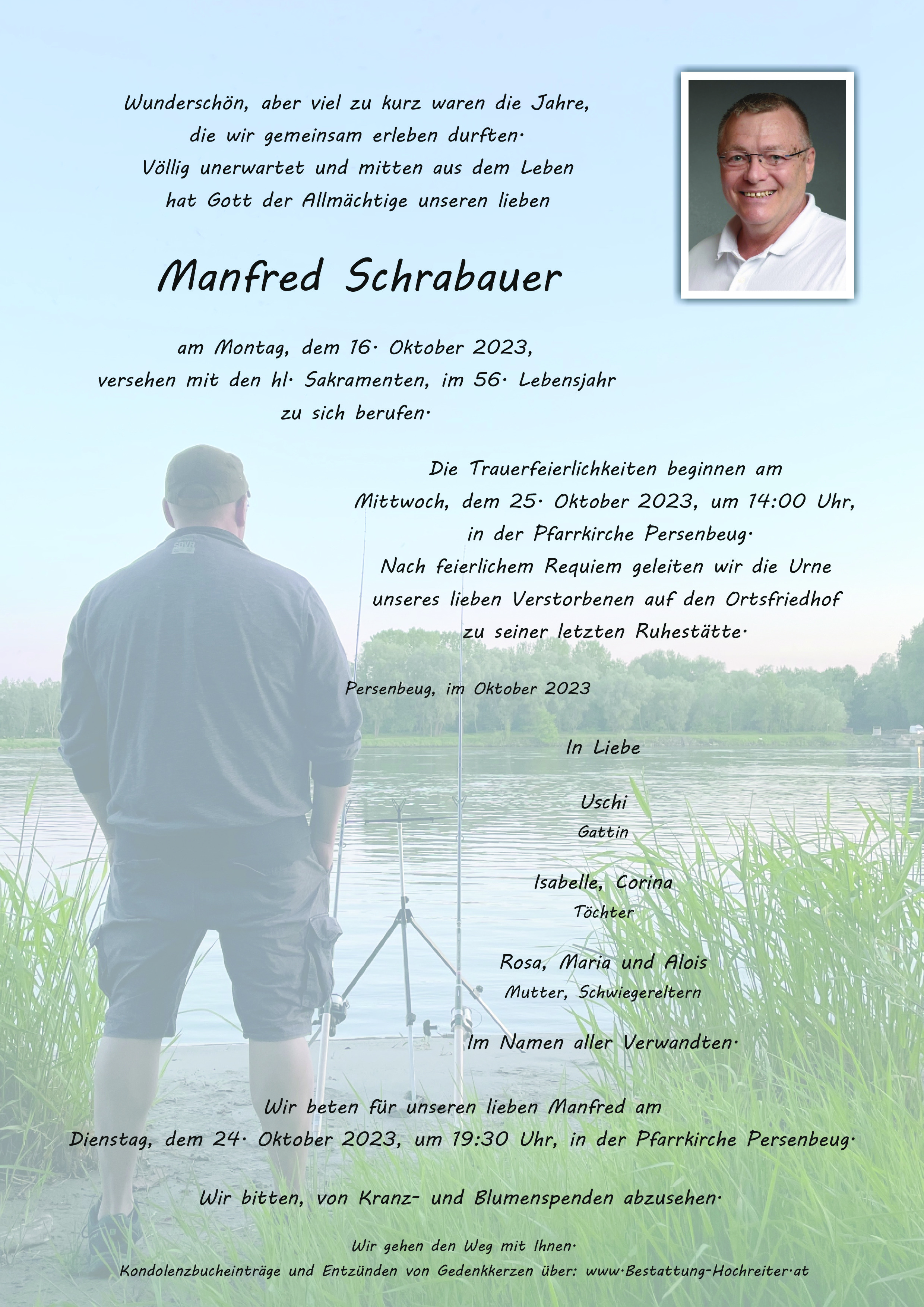 Traueranzeige von Manfred Schrabauer