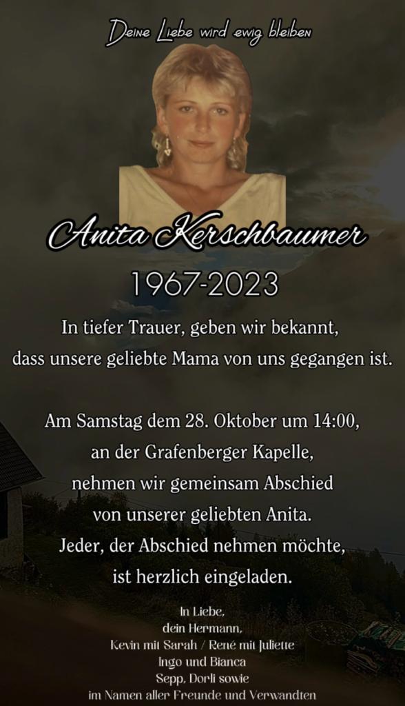Traueranzeige von Anita Kerschbaumer