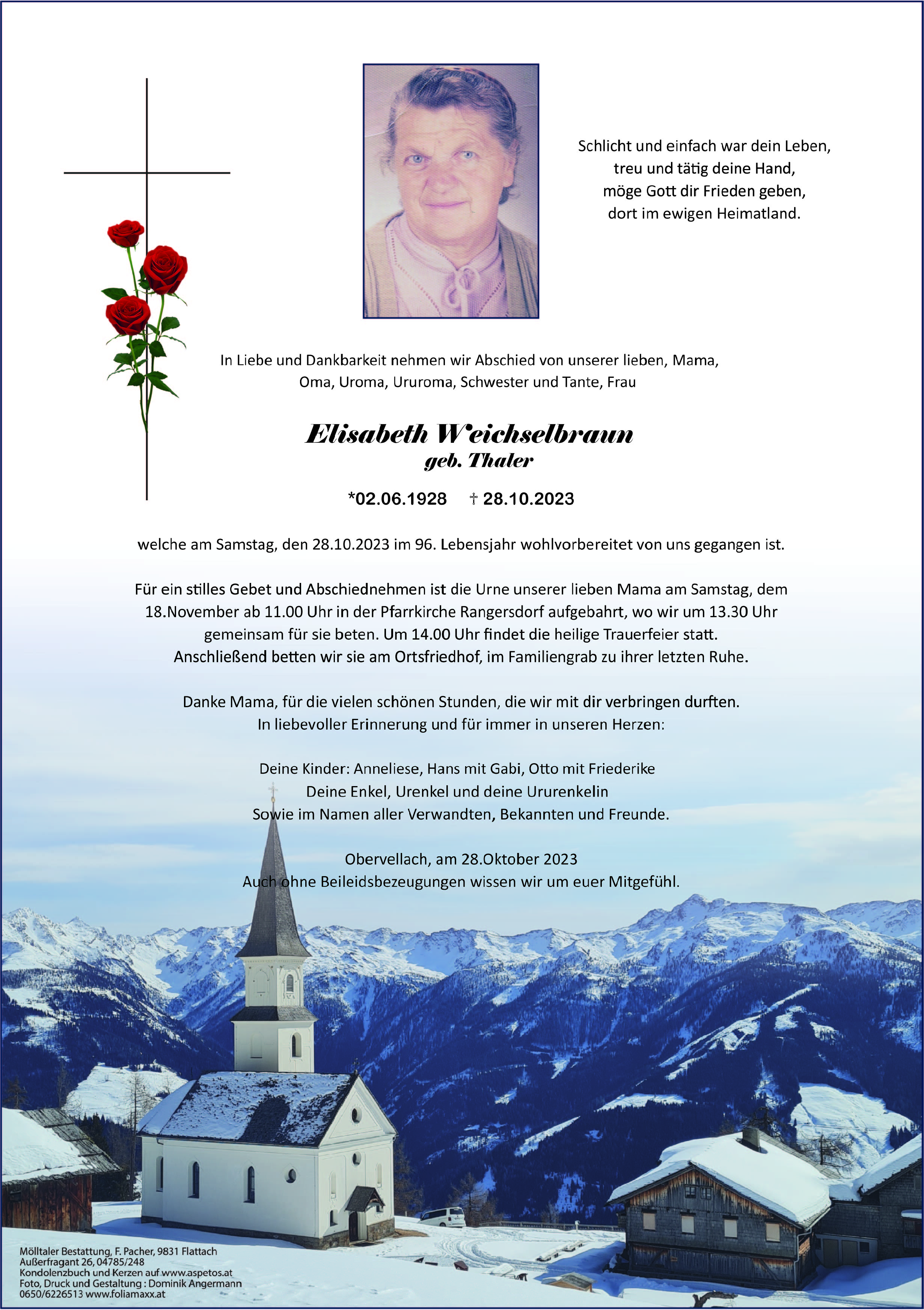 Traueranzeige von Elisabeth Weichselbraun