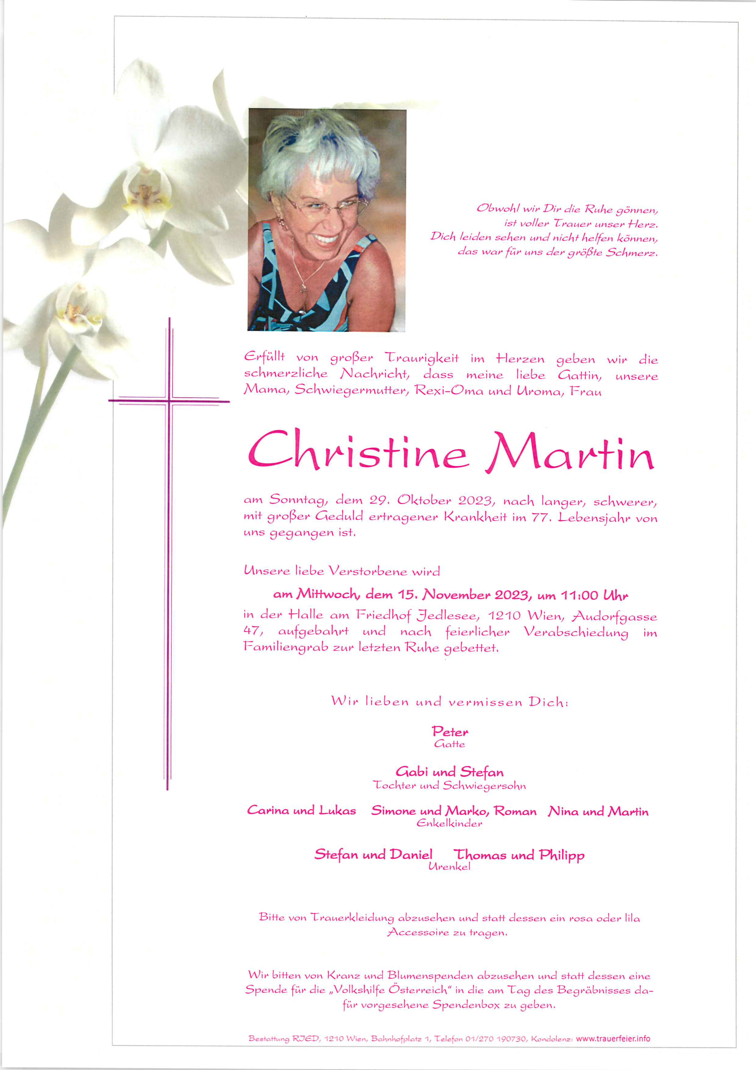 Traueranzeige von Christine Martin