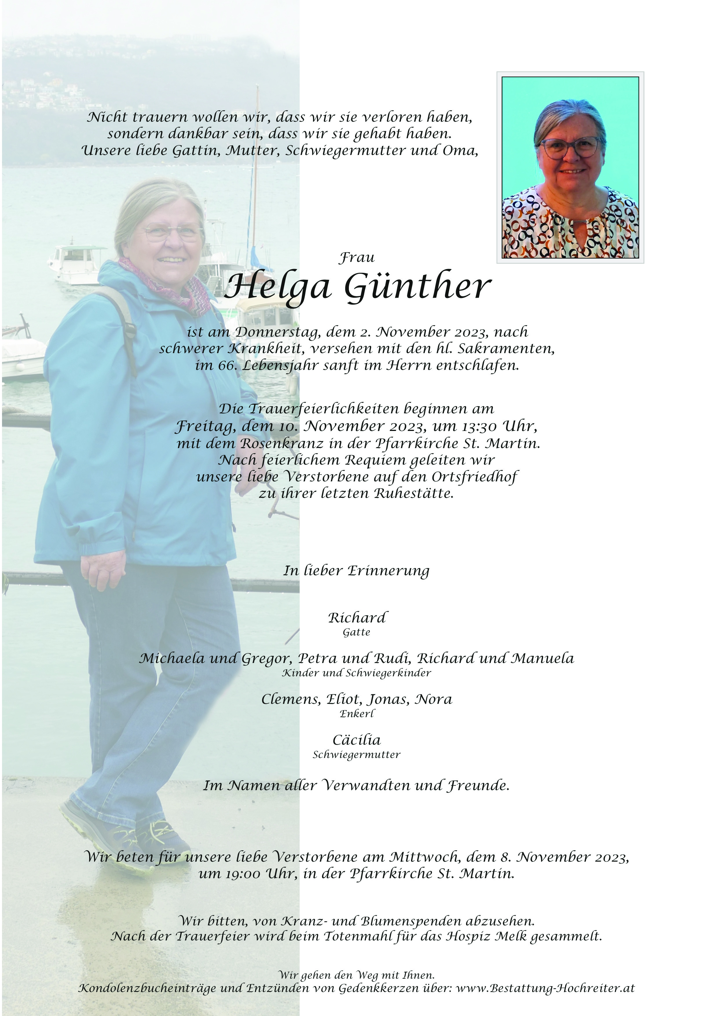 Traueranzeige von Helga Günther