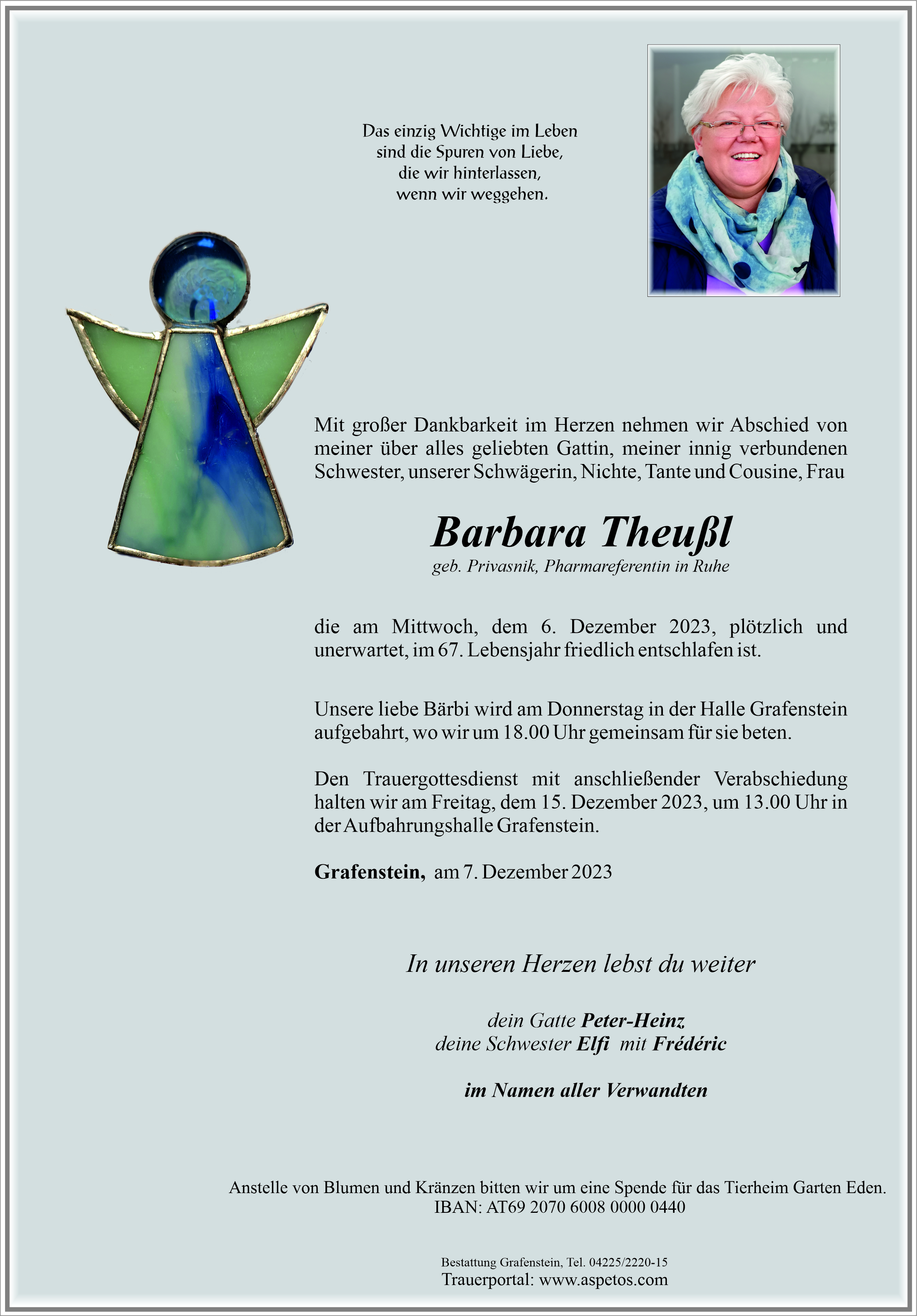 Traueranzeige von Barbara Theußl