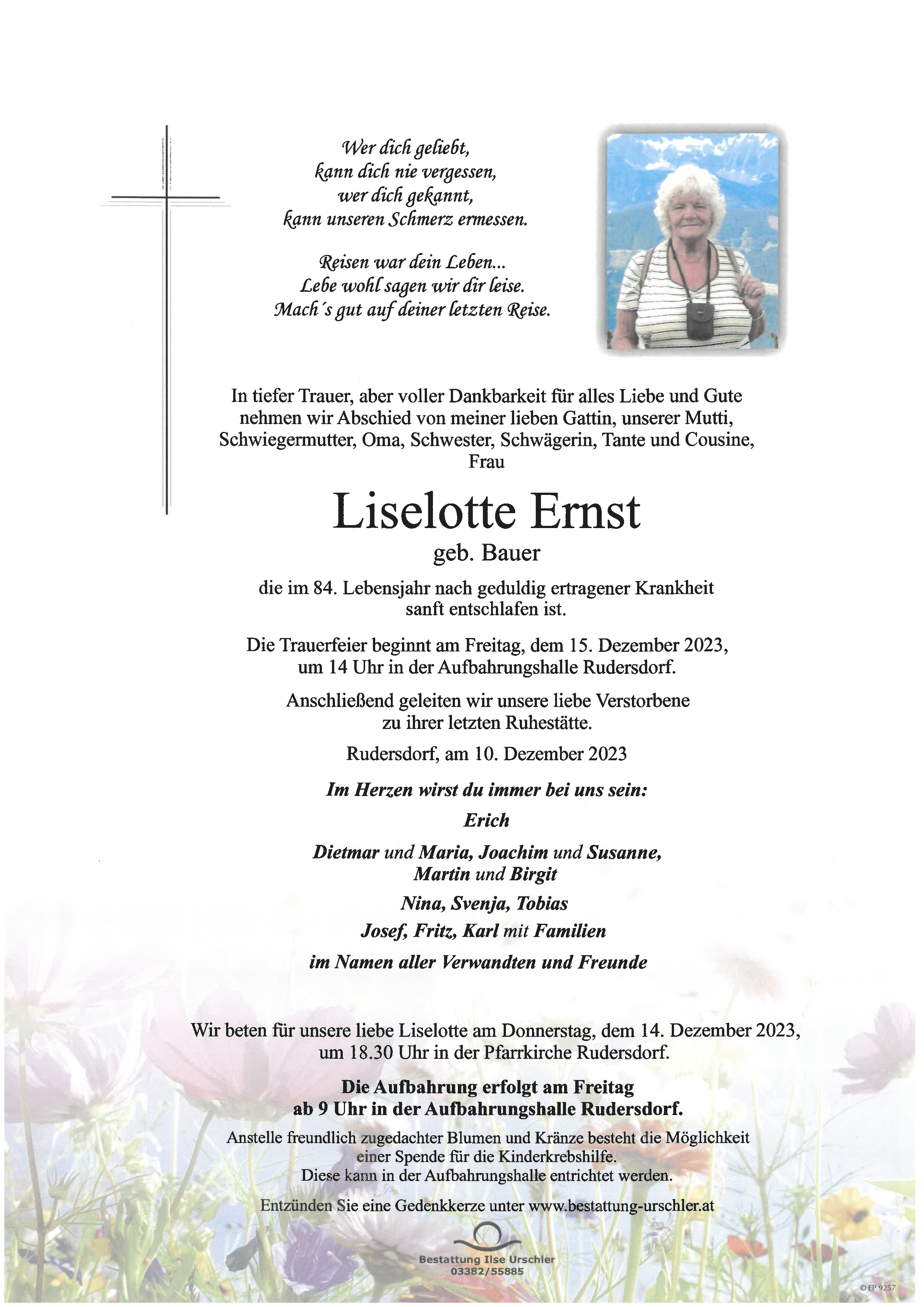 Traueranzeige von Liselotte Ernst