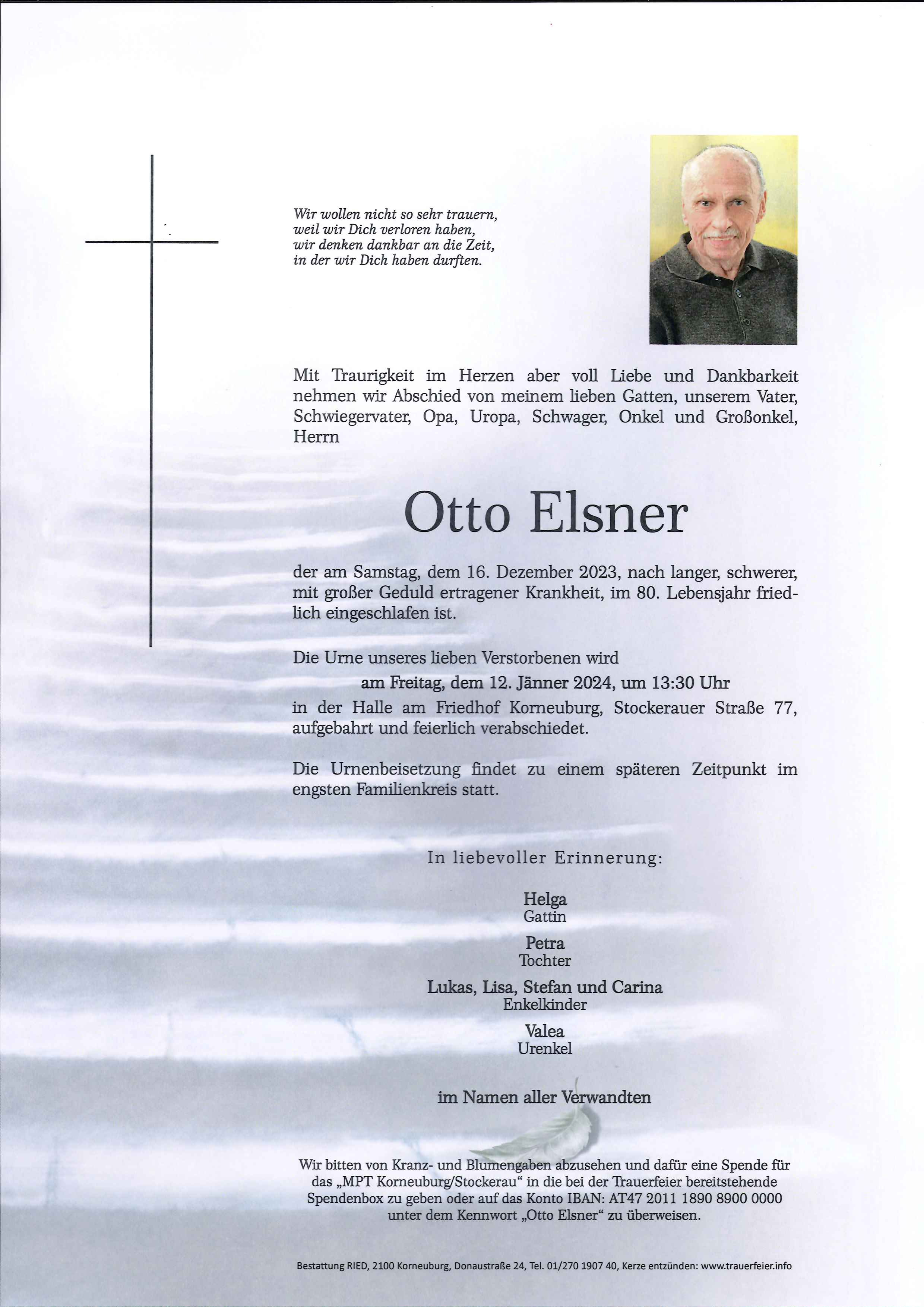 Traueranzeige von Otto Elsner