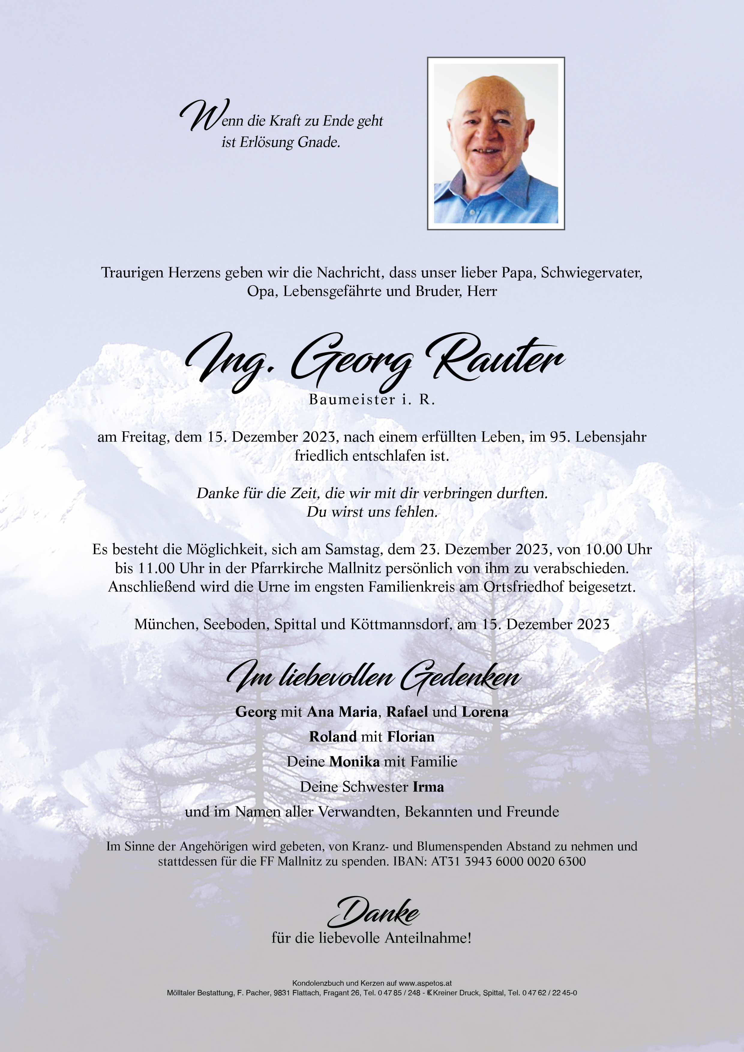 Traueranzeige von Georg Rauter