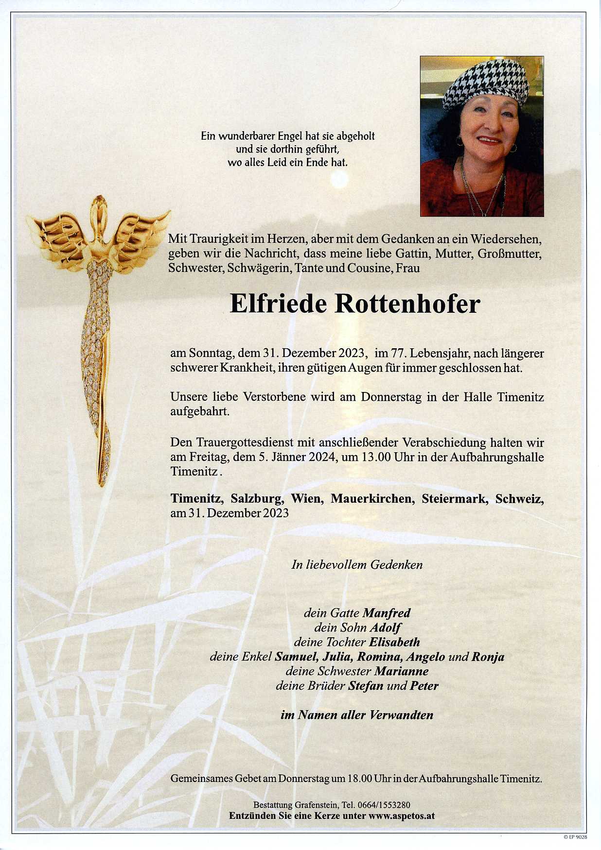 Traueranzeige von Elfriede Rottenhofer