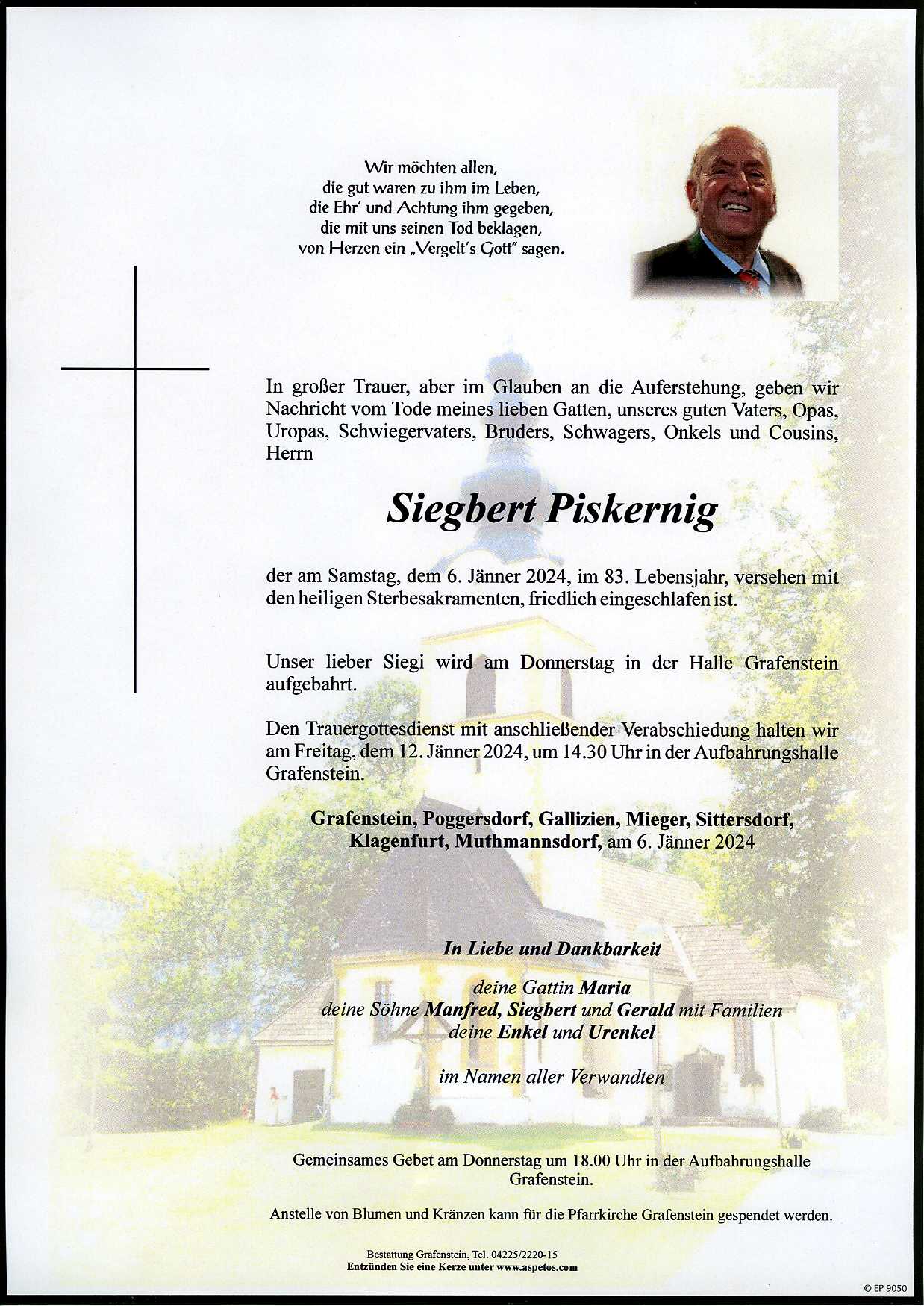 Traueranzeige von Siegbert Piskernig