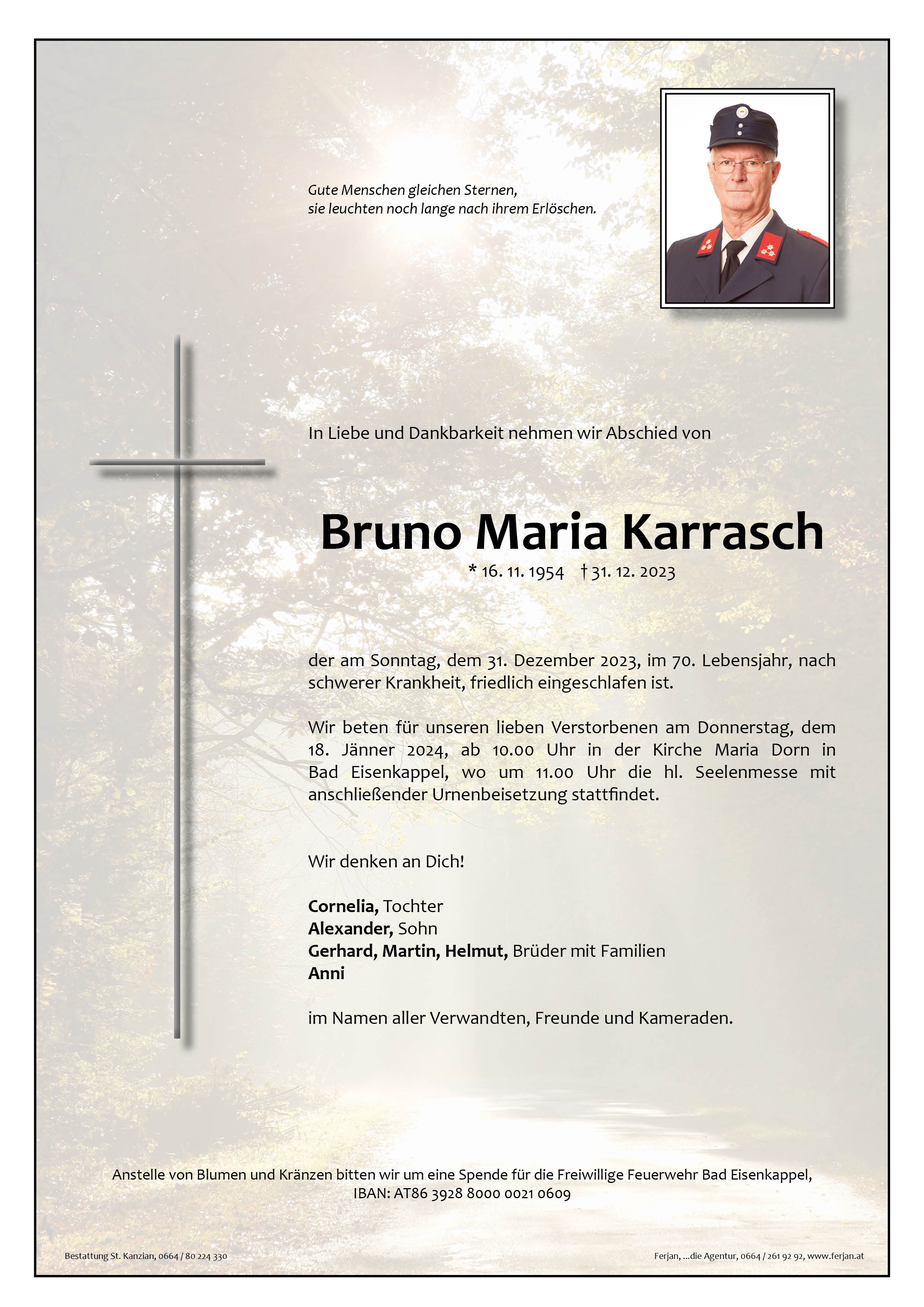Traueranzeige von Bruno Maria Karrasch