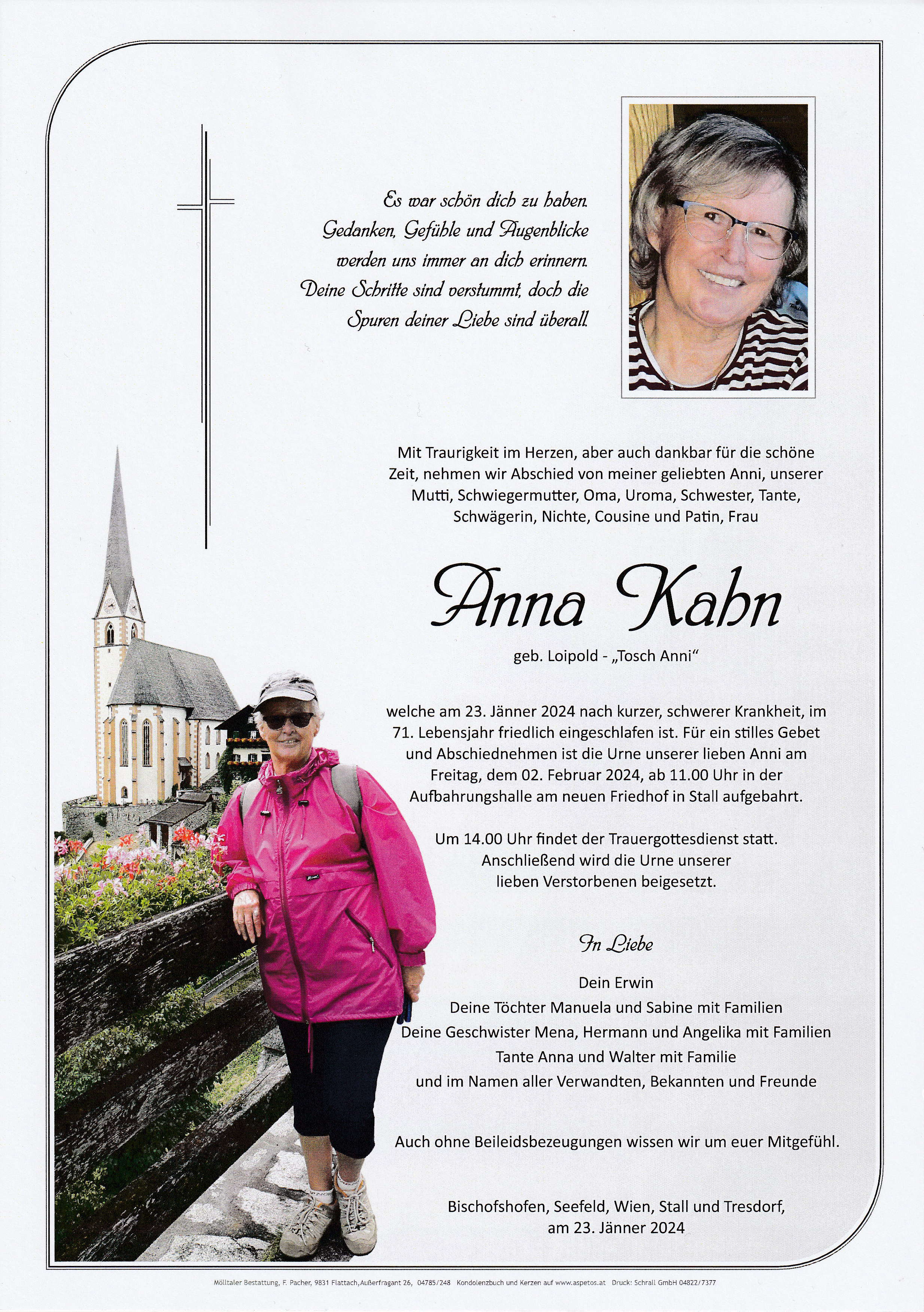 Traueranzeige von Kahn Anna