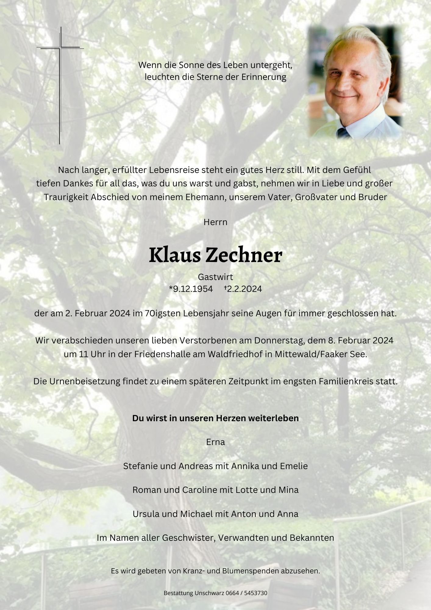 Traueranzeige von Klaus Zechner
