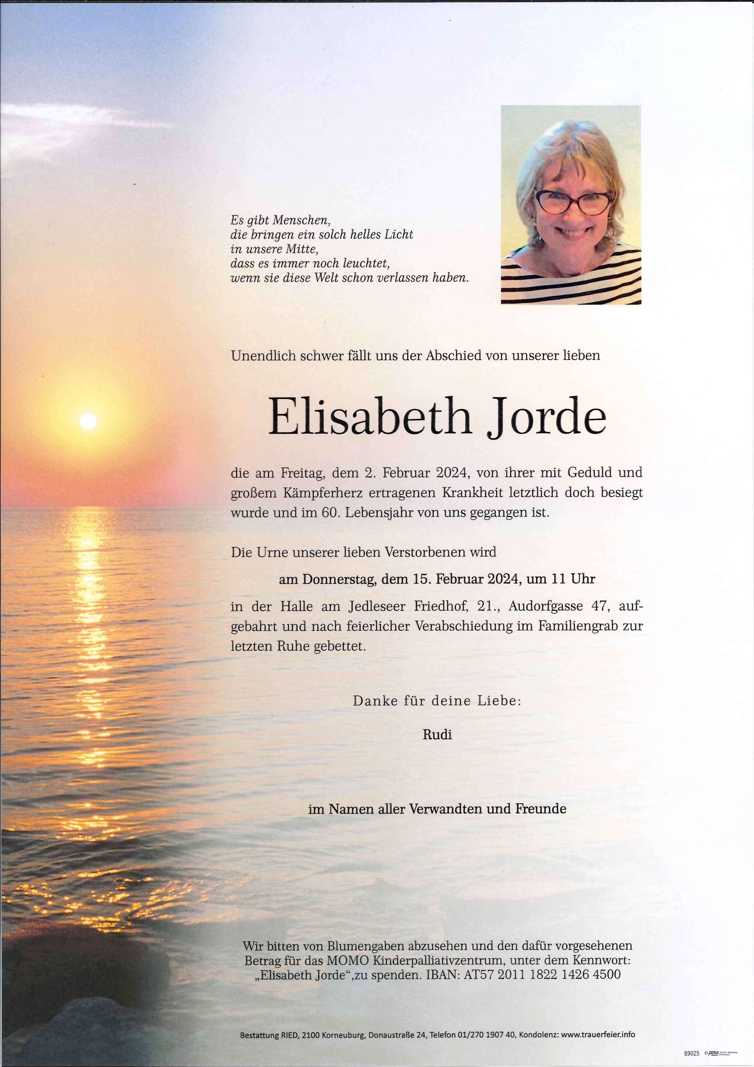 Traueranzeige von Elisabeth Jorde