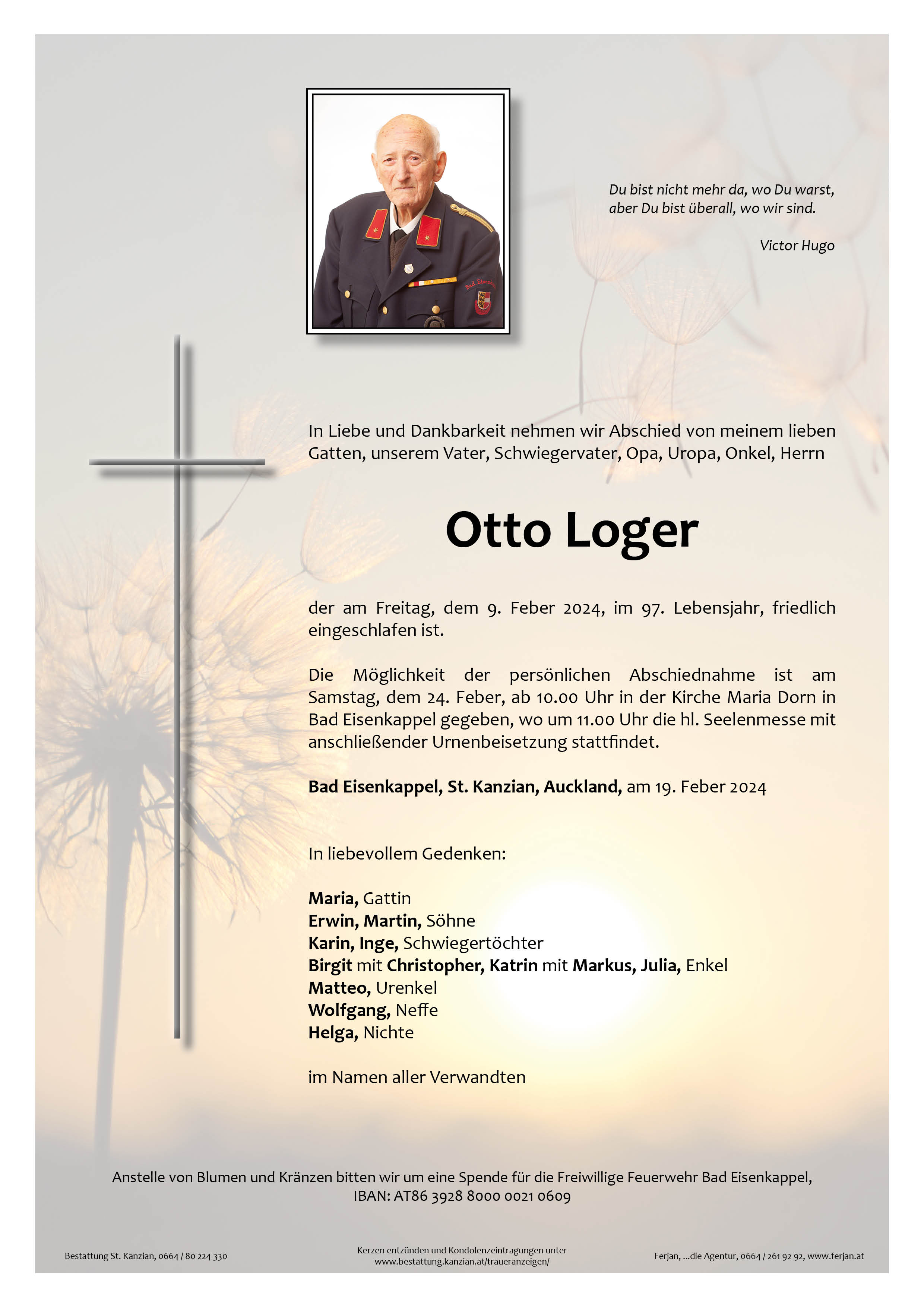 Traueranzeige von Otto Loger