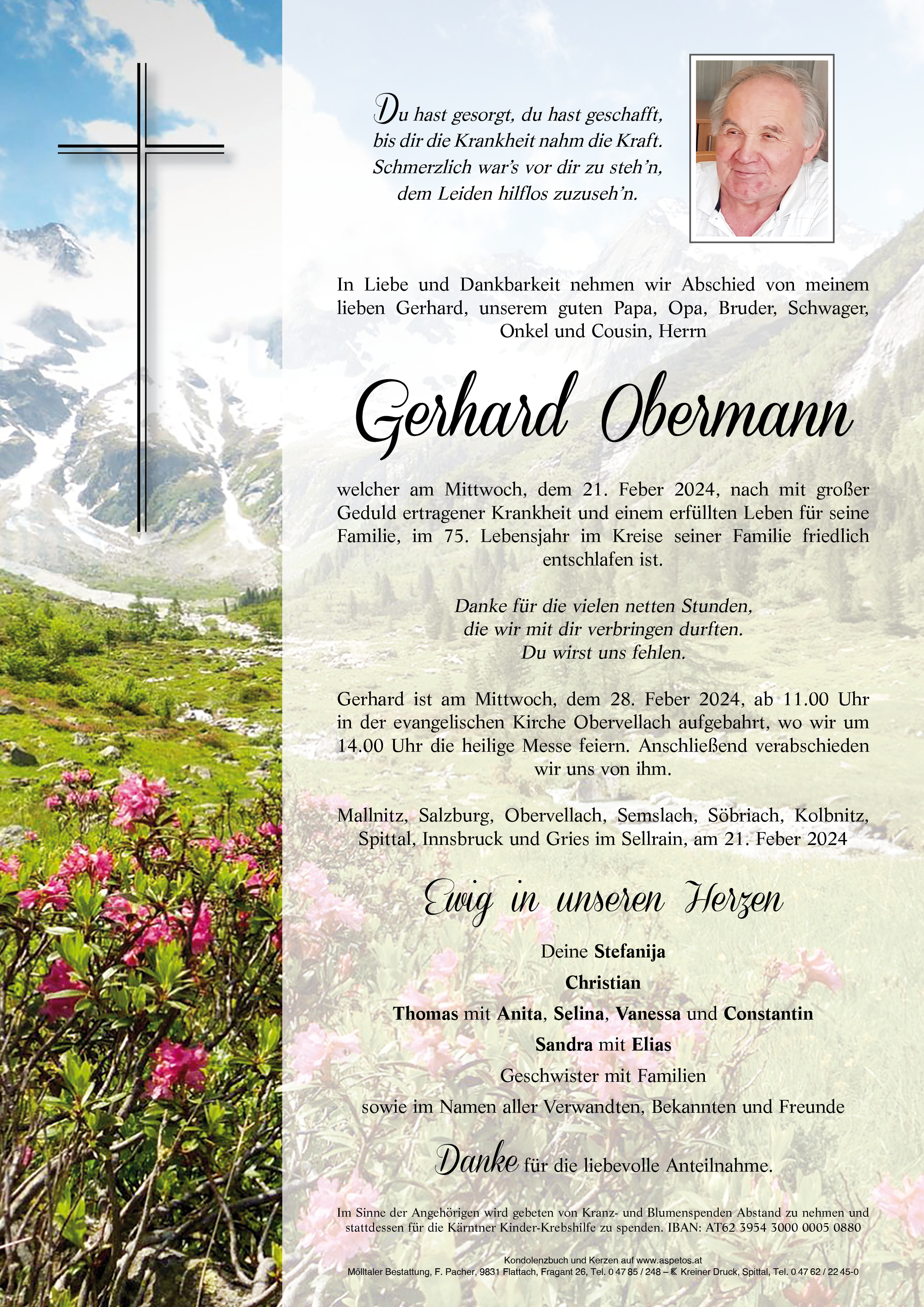 Traueranzeige von Gerhard Obermann