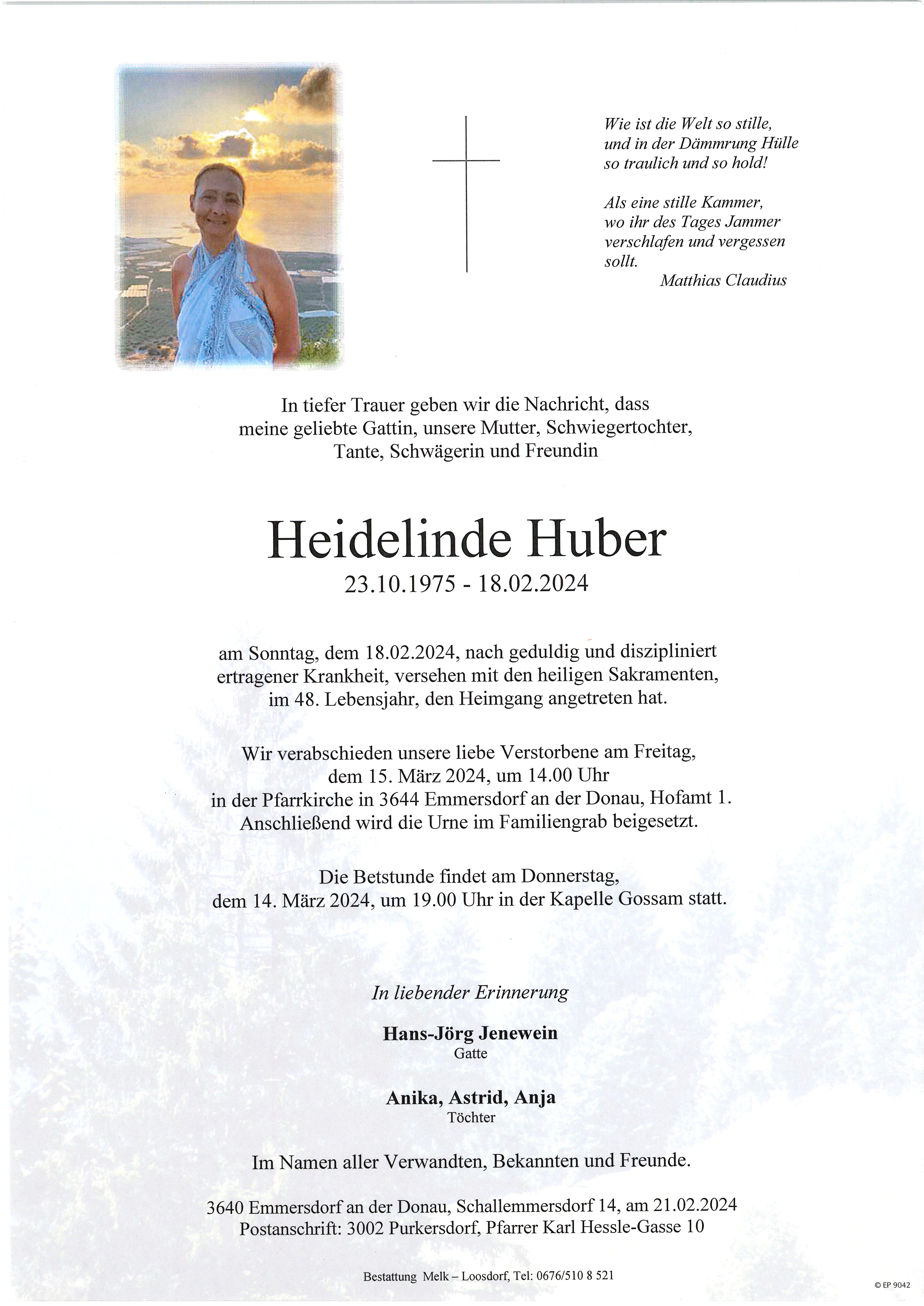 Traueranzeige von Heidelinde Huber
