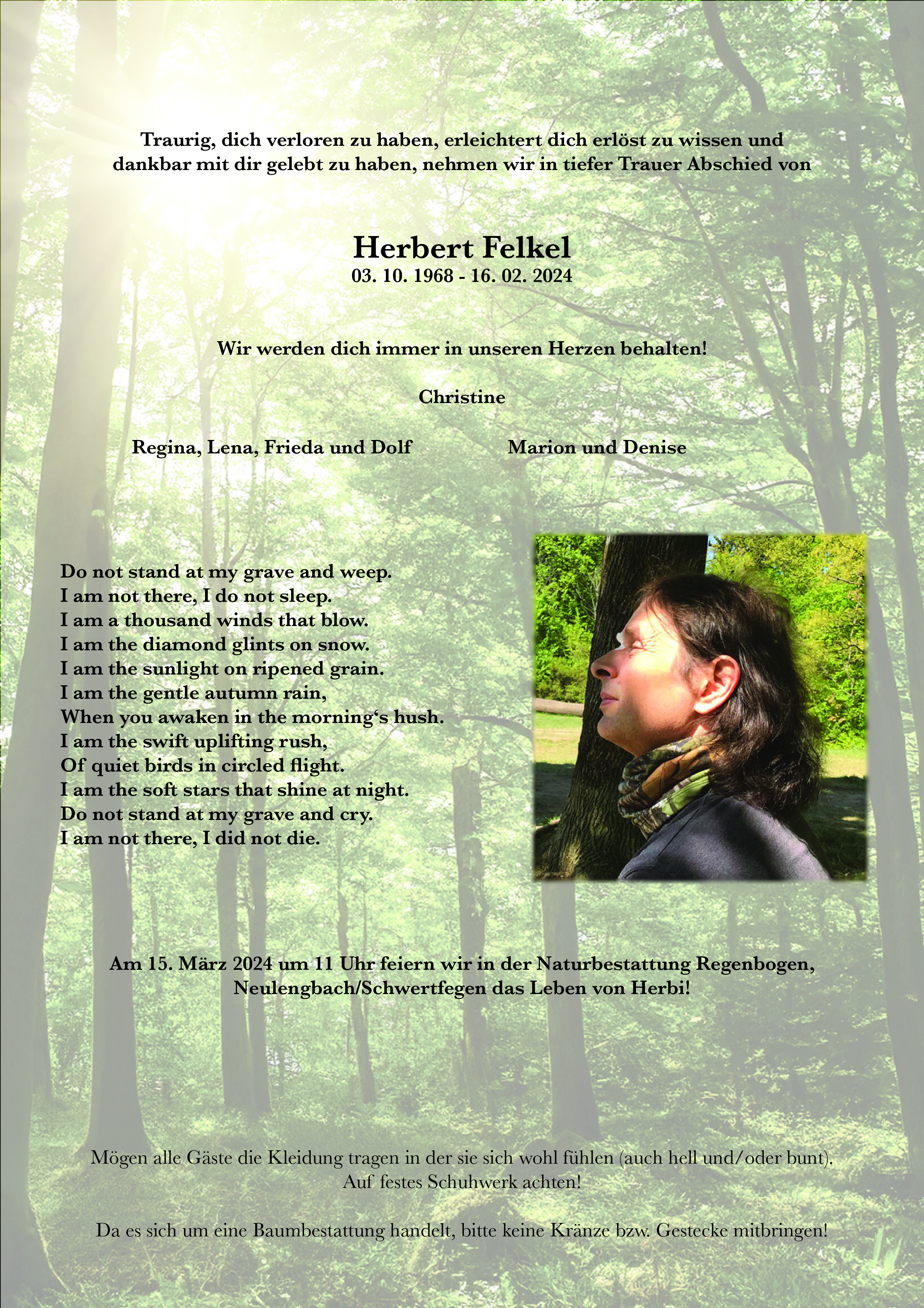 Traueranzeige von Herbert  Felkel