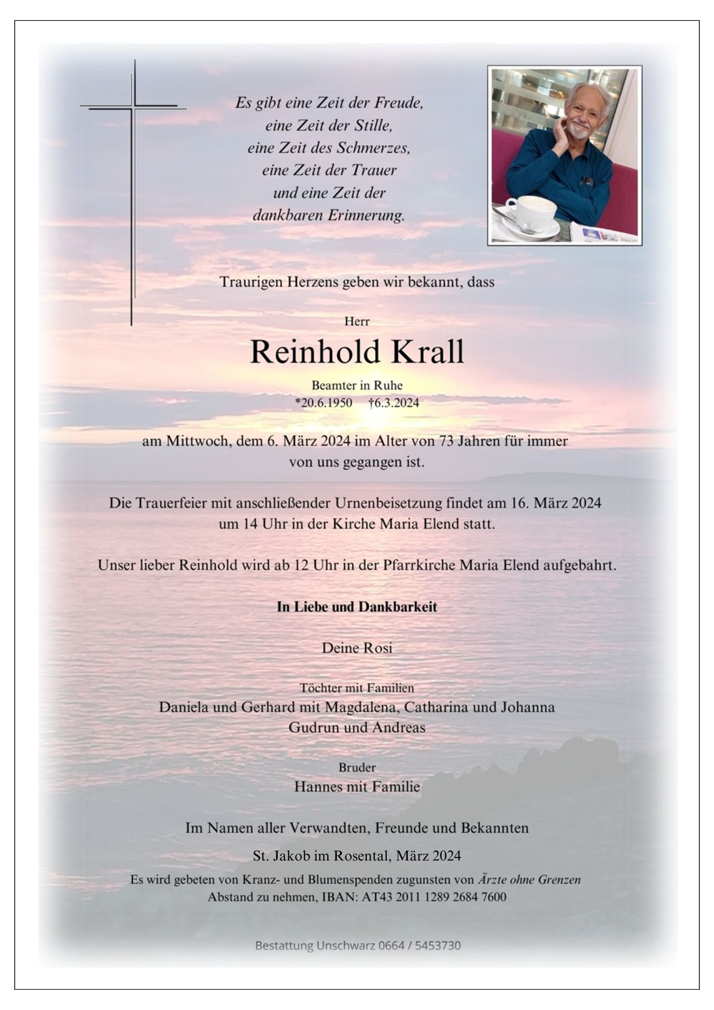 Traueranzeige von Reinhold Krall
