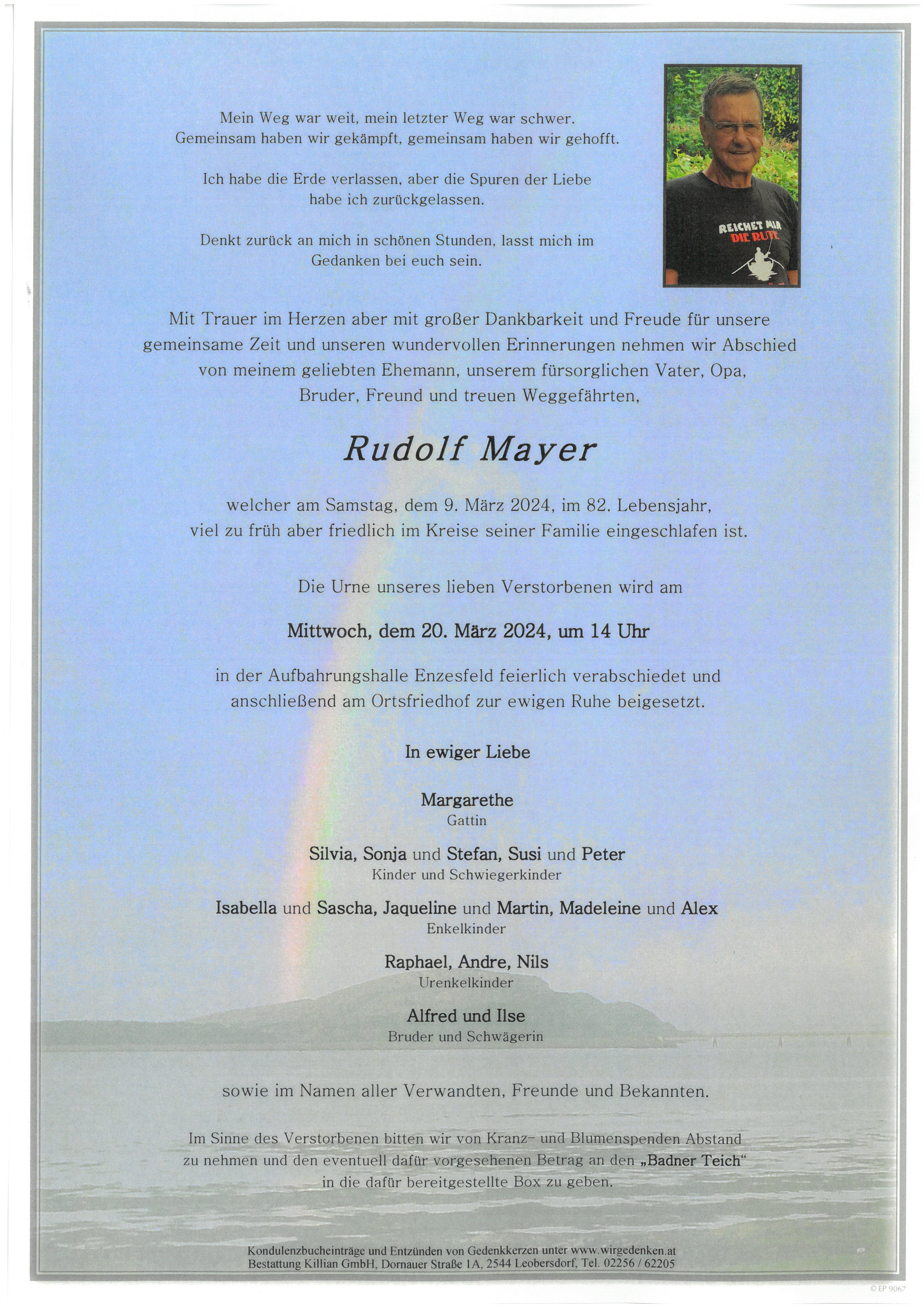Traueranzeige von Rudolf Mayer