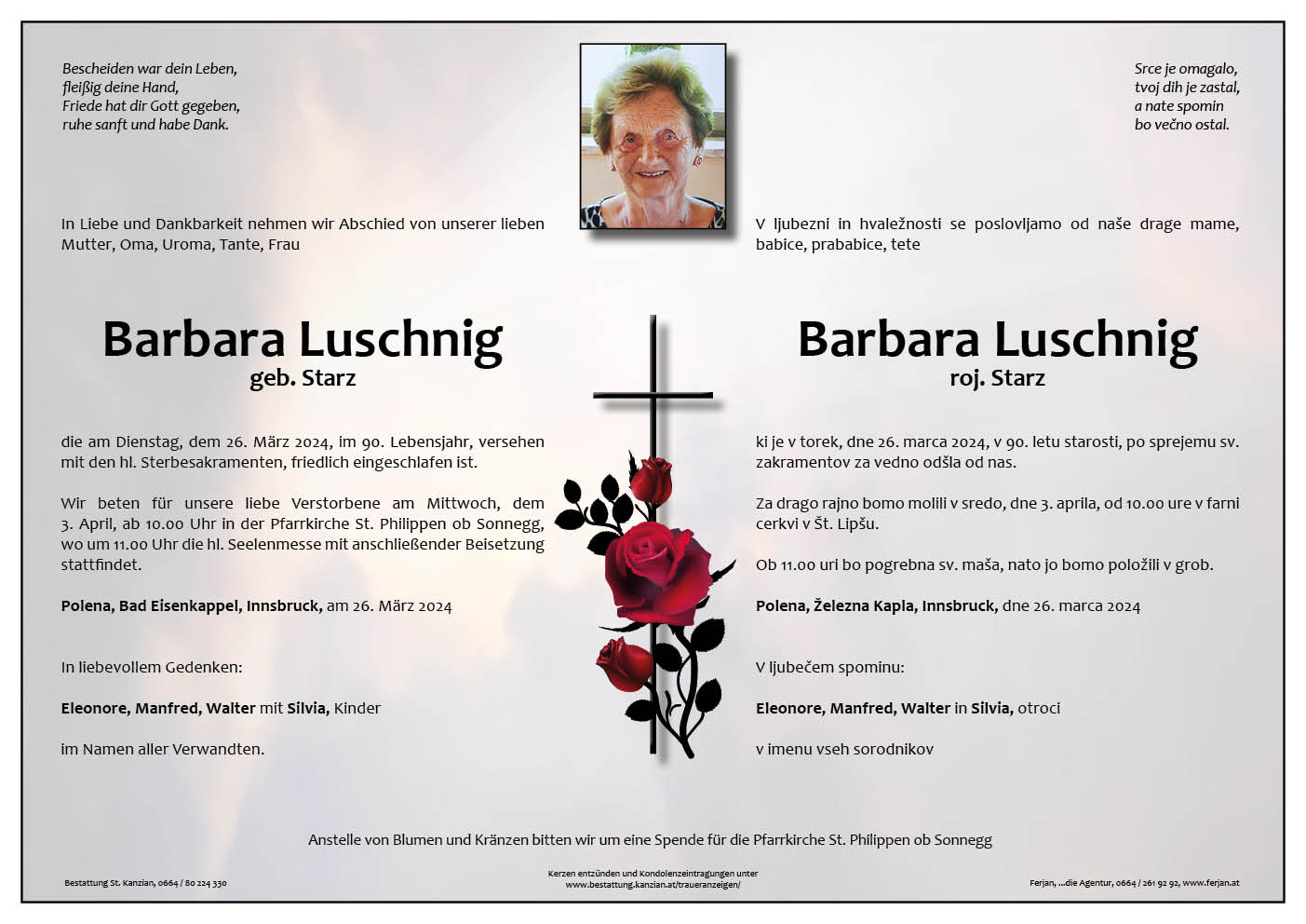 Traueranzeige von Barbara Luschnig