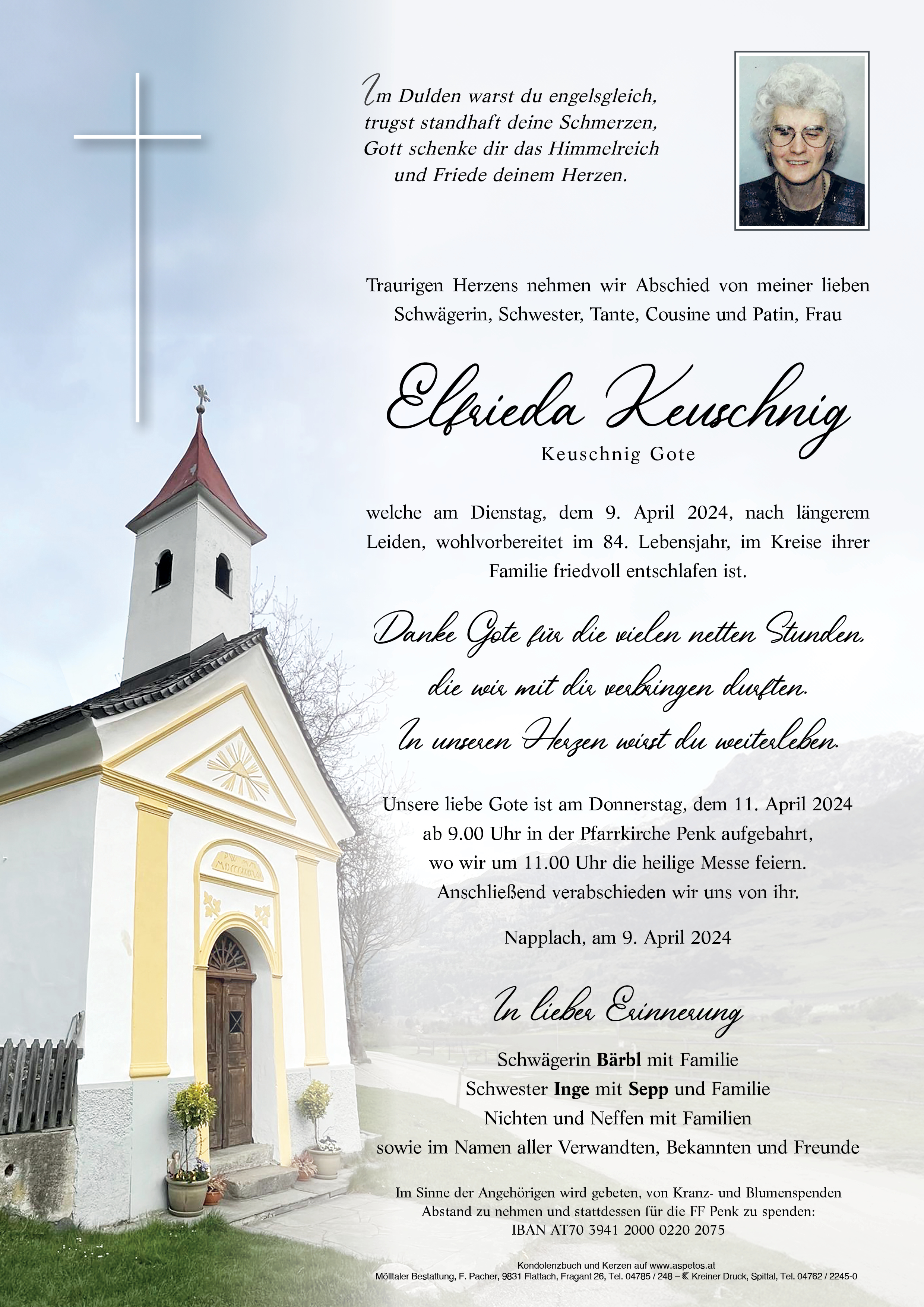 Traueranzeige von Elfrieda Keuschnig