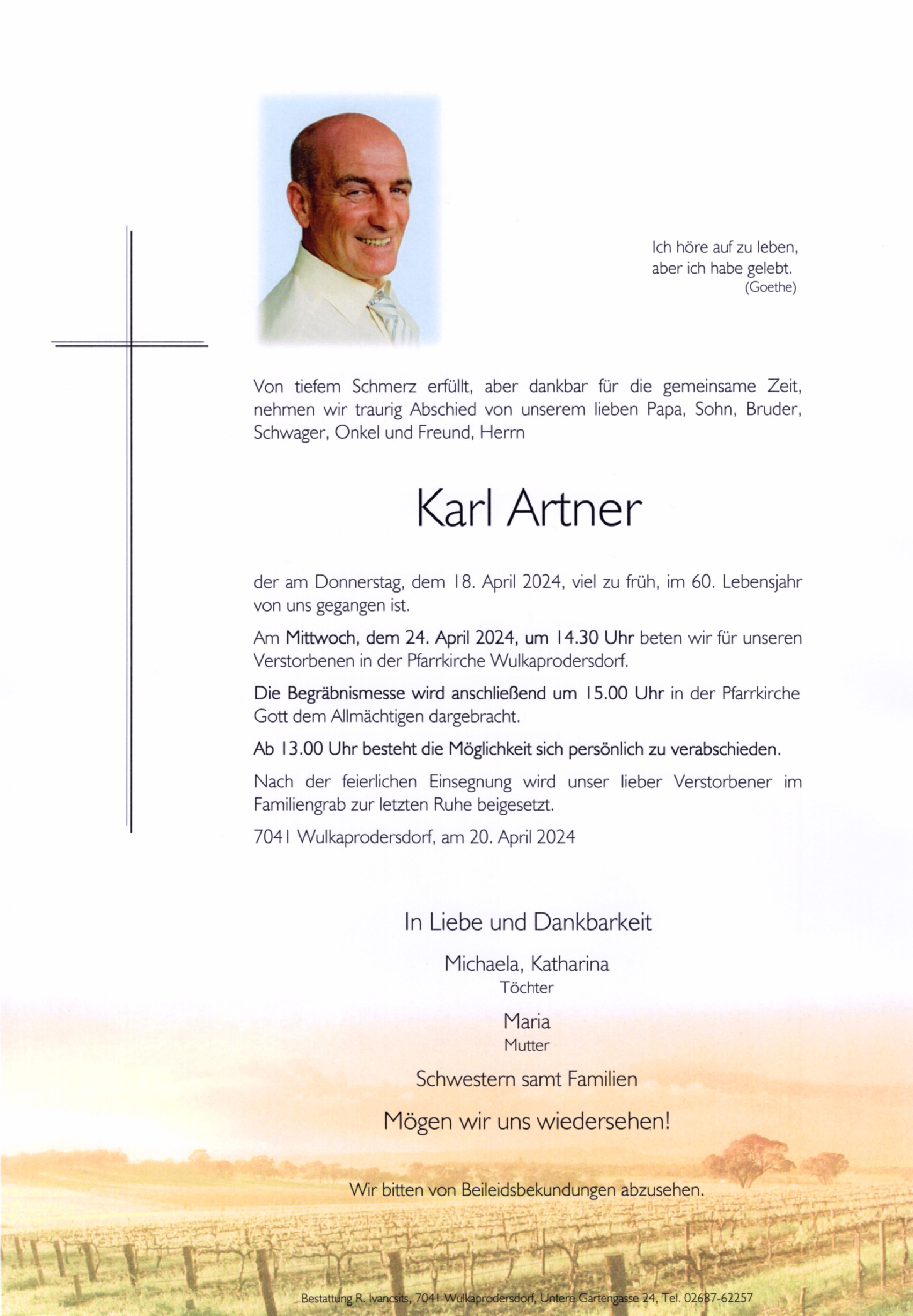 Traueranzeige von Karl Artner