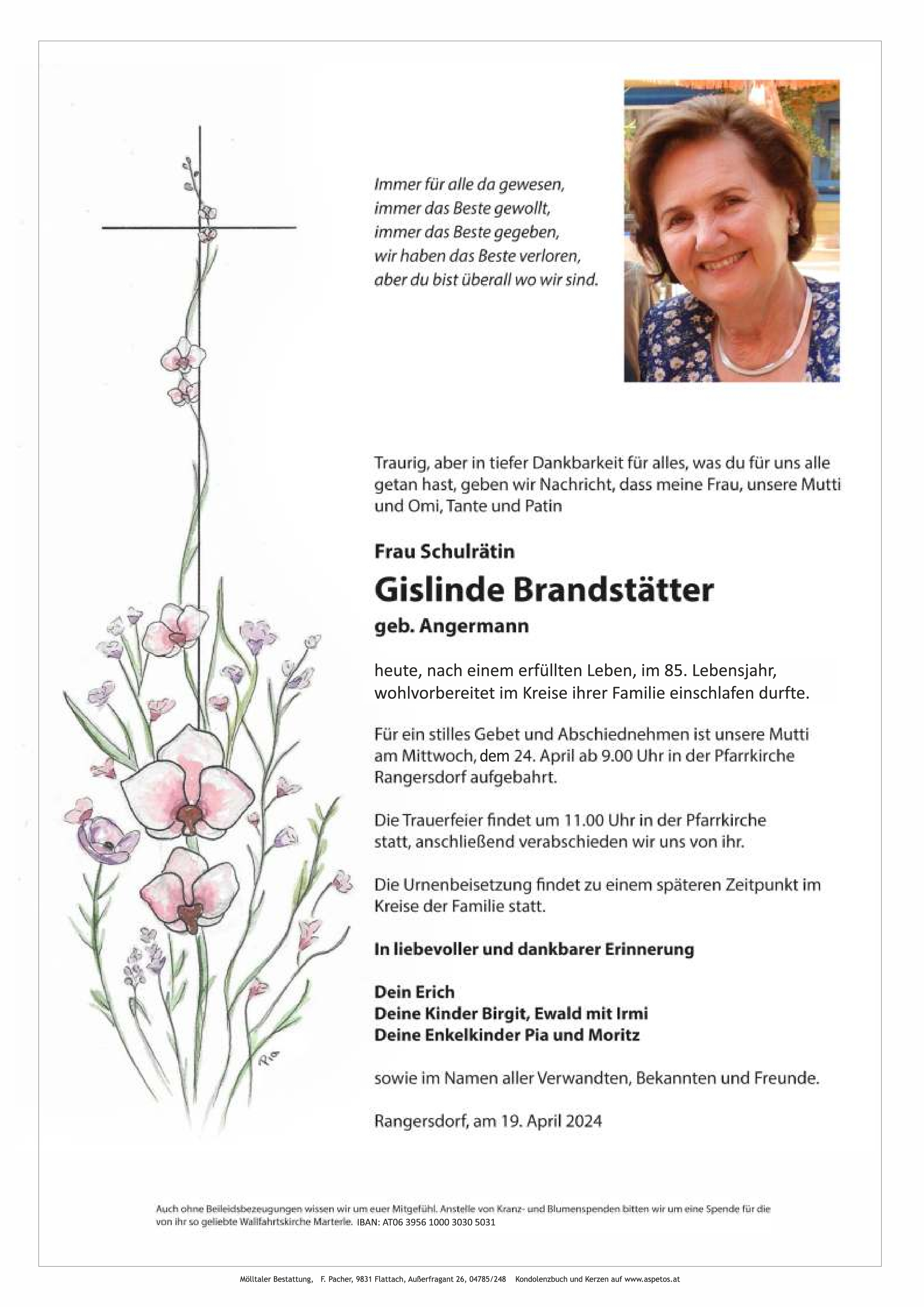 Traueranzeige von Gislinde Brandstätter
