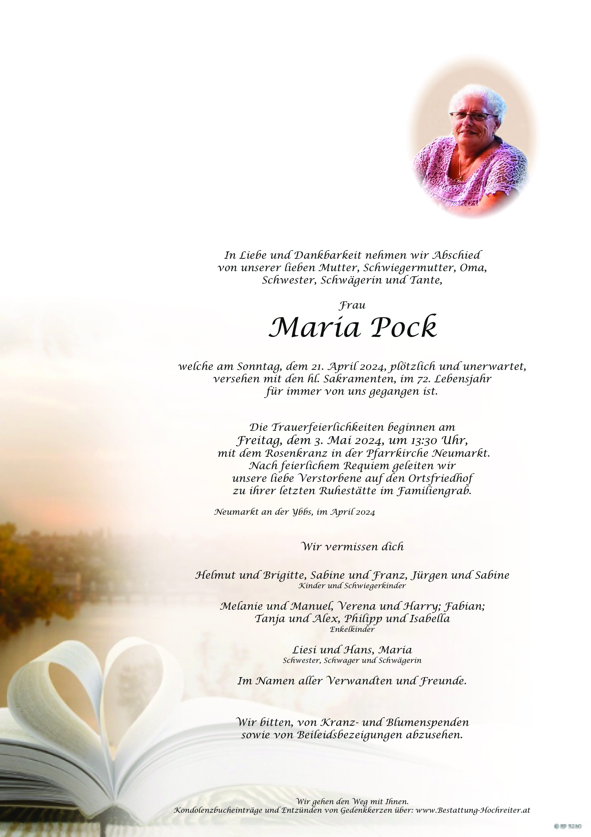 Traueranzeige von Maria Pock