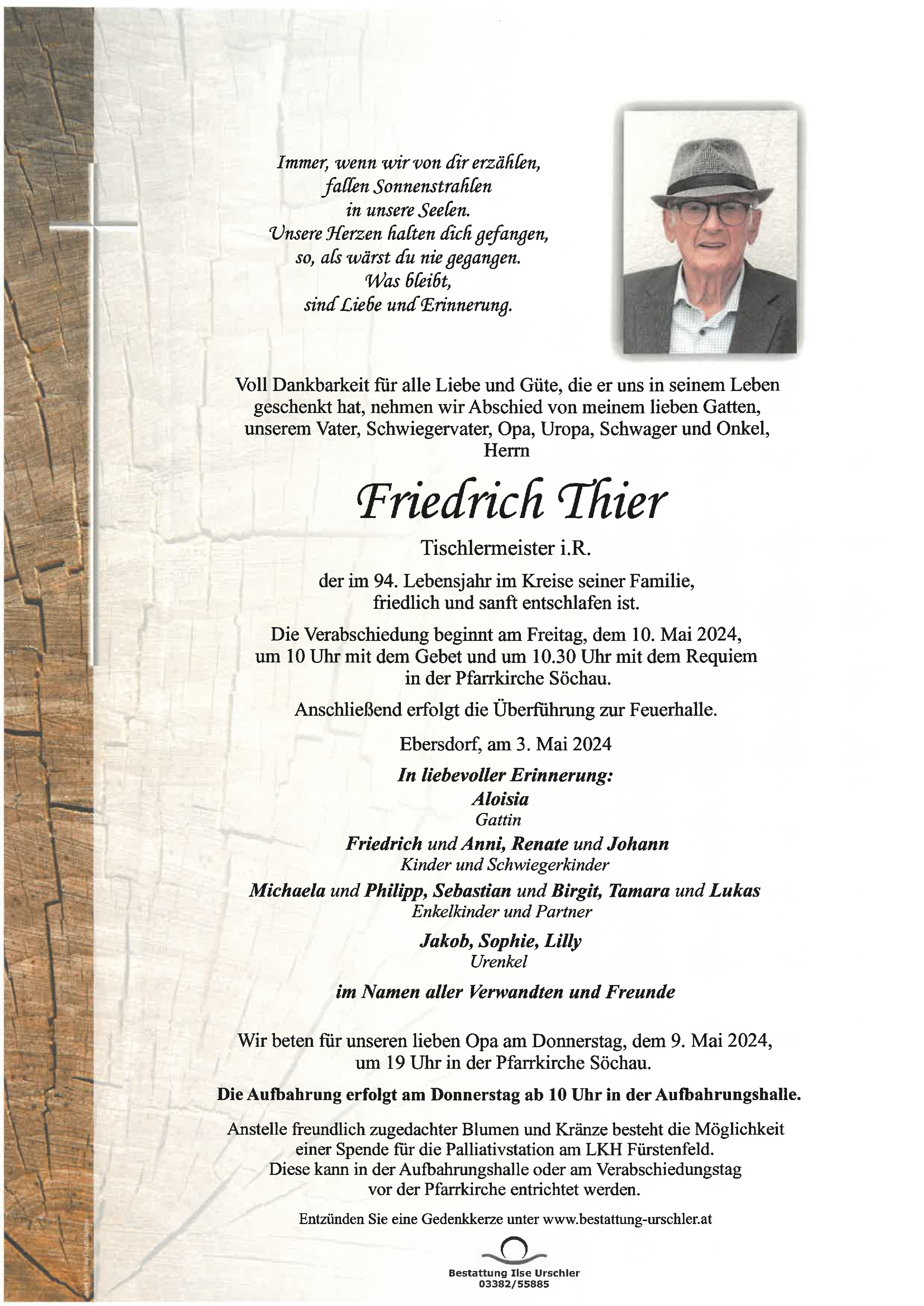 Traueranzeige von Friedrich Thier