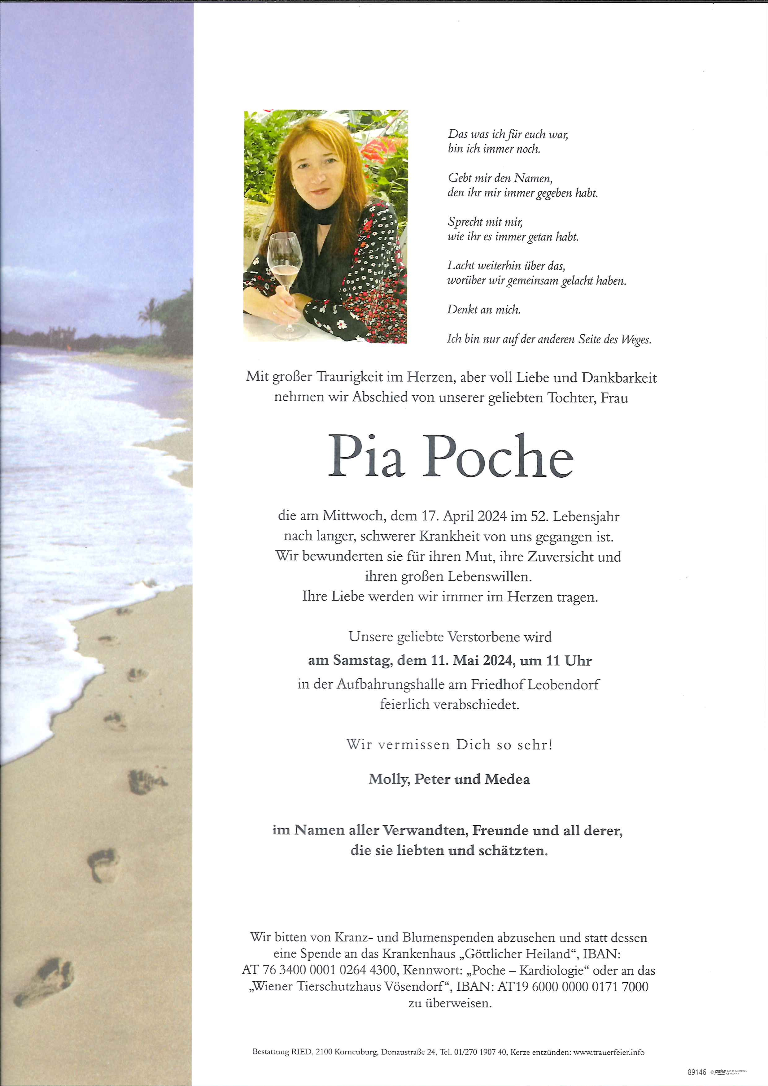 Traueranzeige von Pia Poche