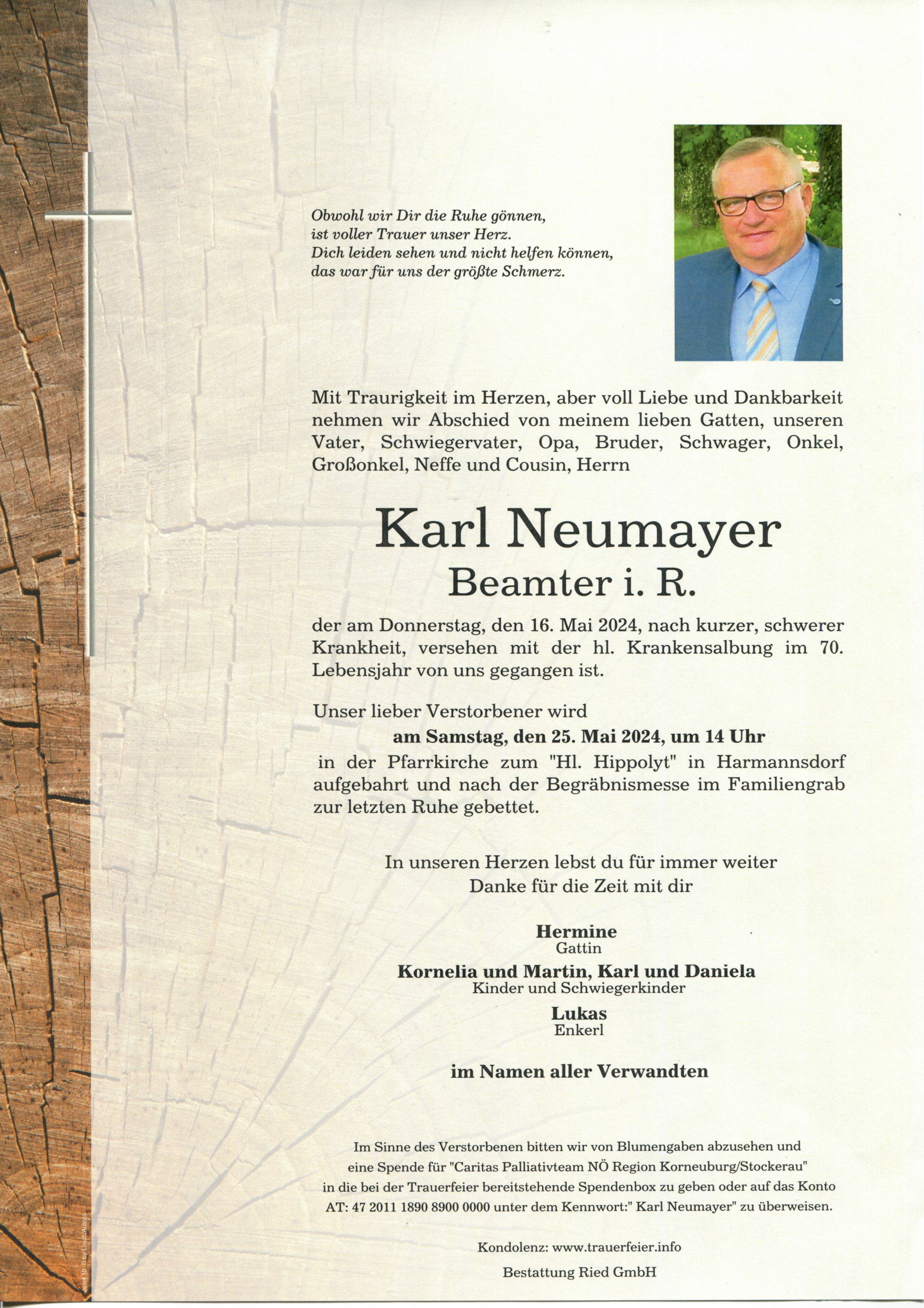 Traueranzeige von Karl  Neumayer