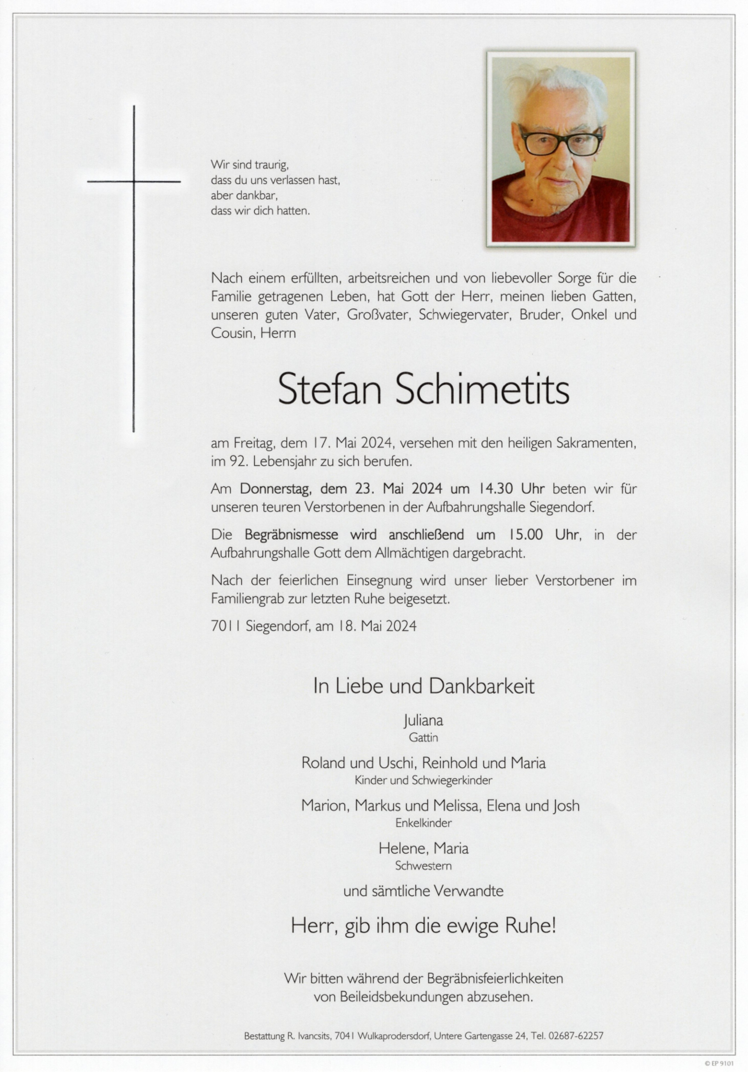 Traueranzeige von Stefan Schimetits
