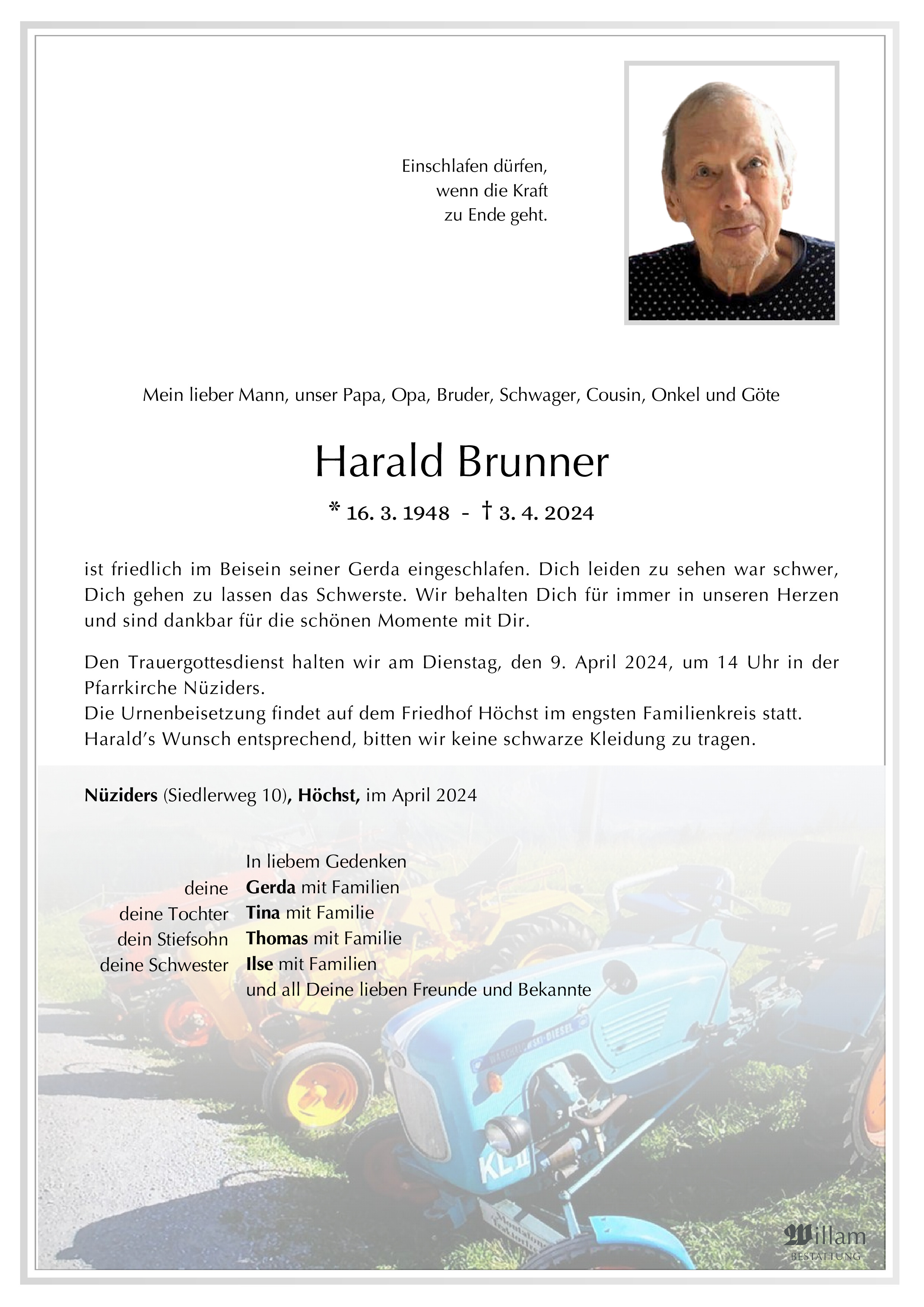 Traueranzeige von Harald Brunner