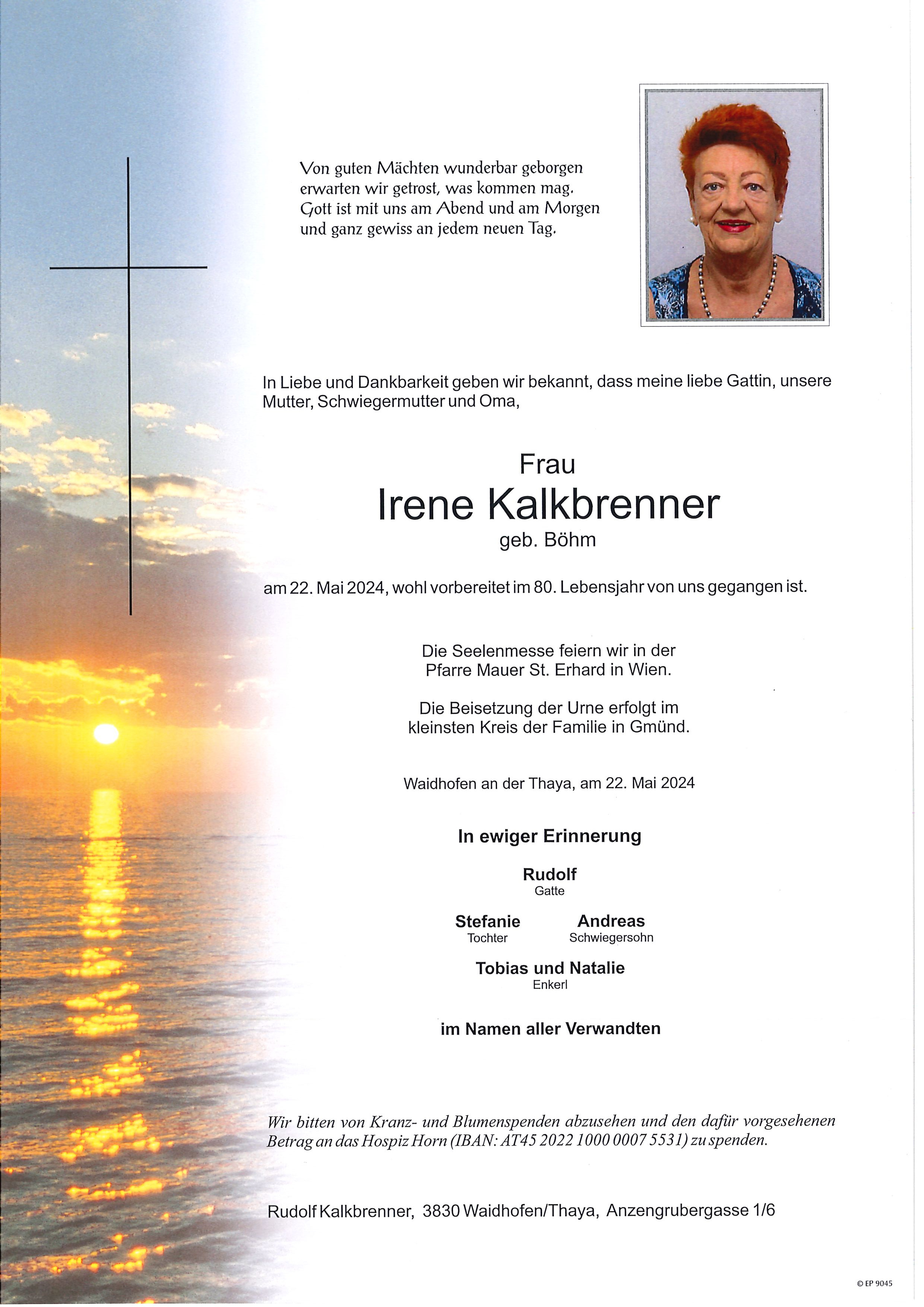 Traueranzeige von Irene Kalkbrenner