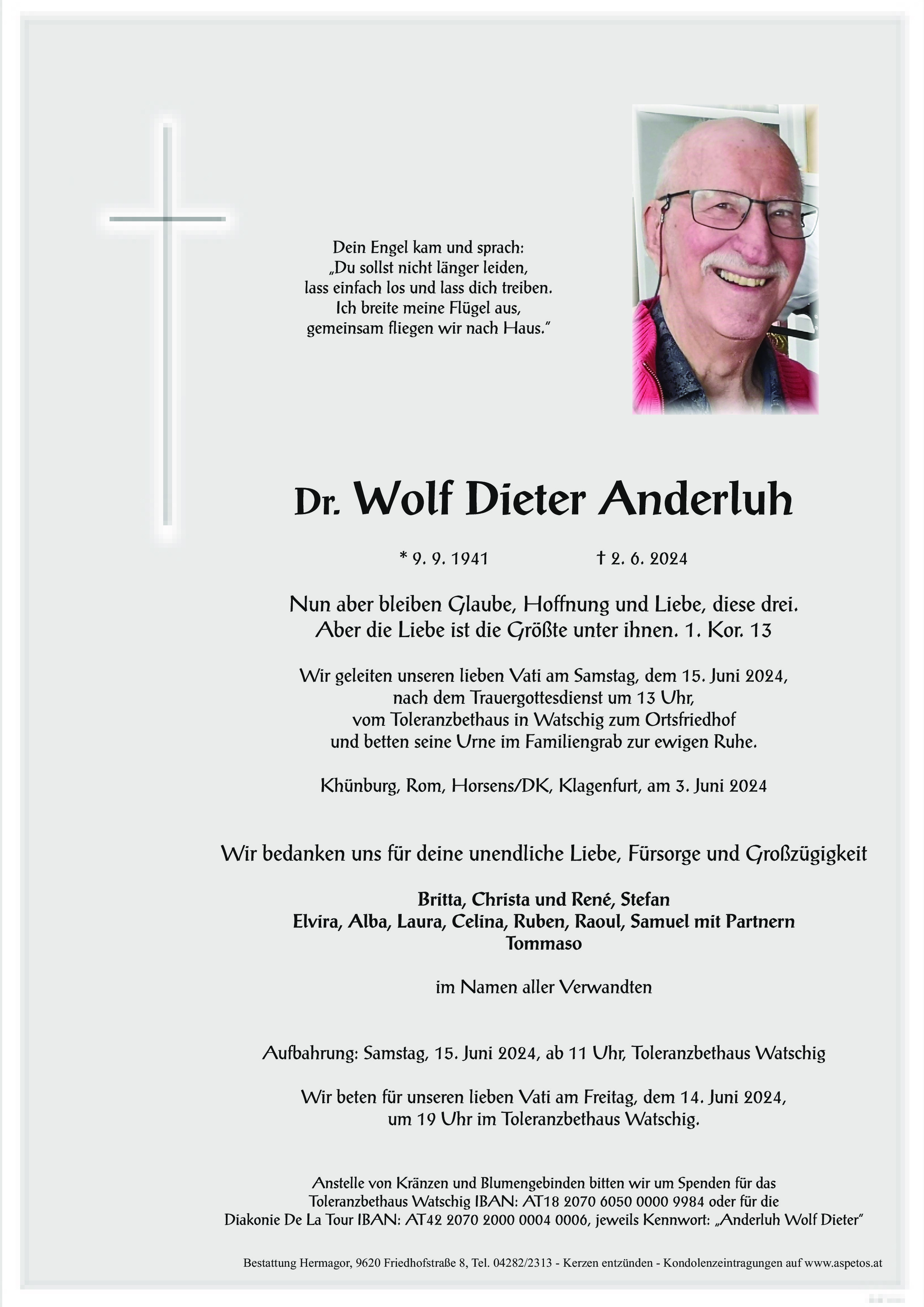Traueranzeige von Dr. Wolf Dieter Anderluh