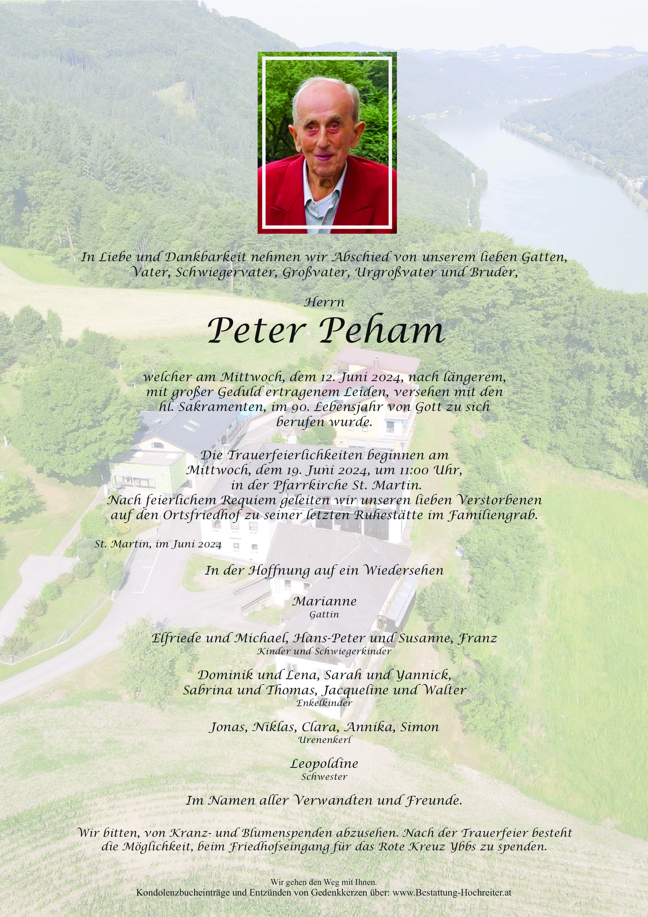 Traueranzeige von Peter Peham