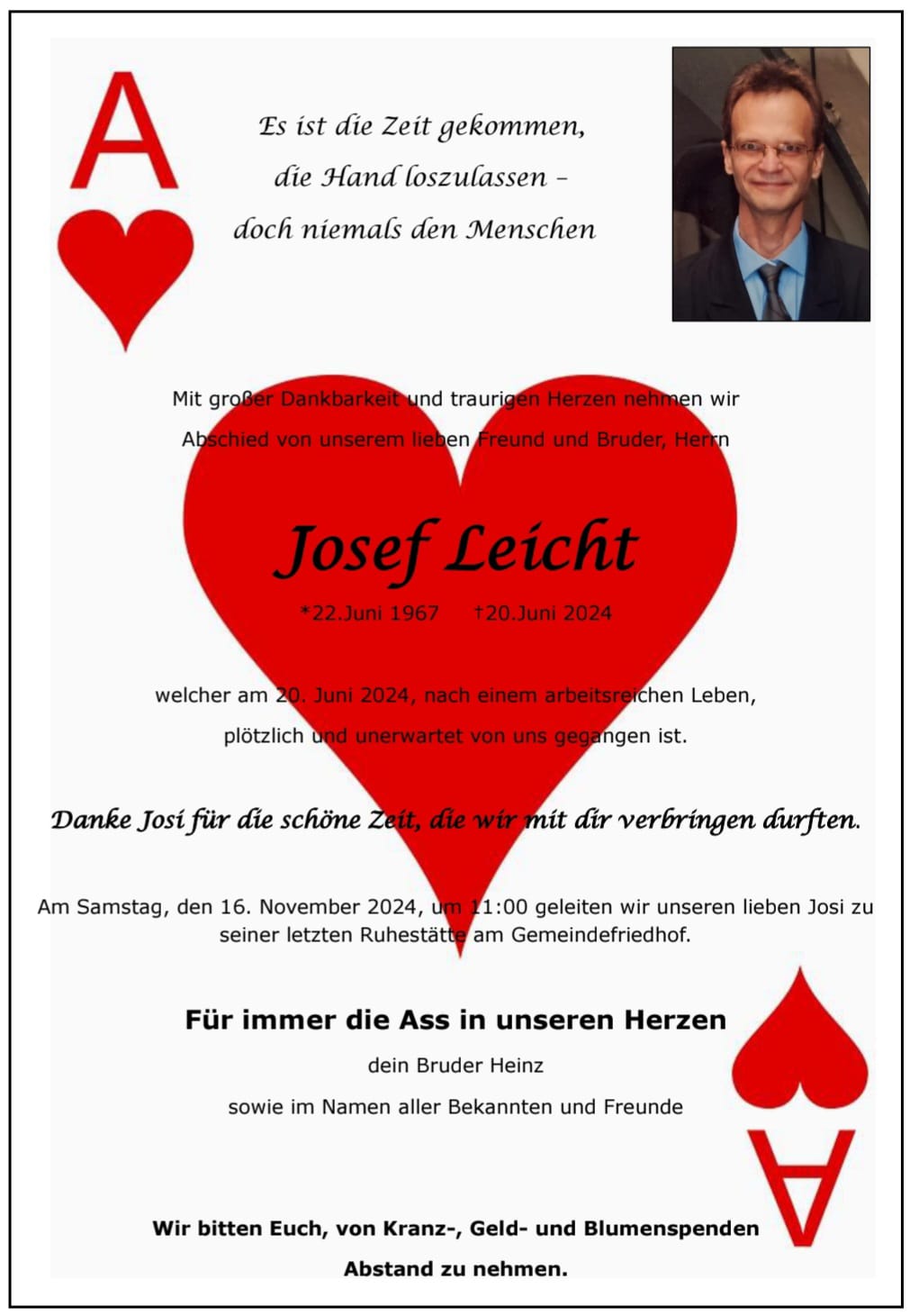Traueranzeige von Josef Leicht