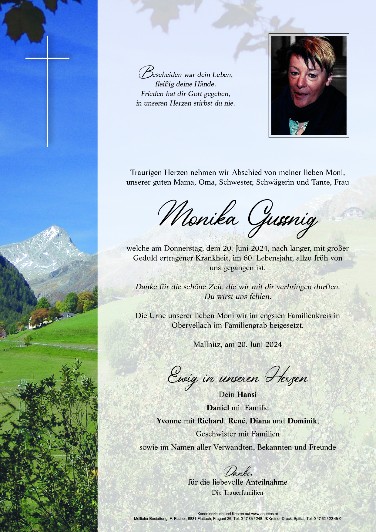 Traueranzeige von Monika Gußnig