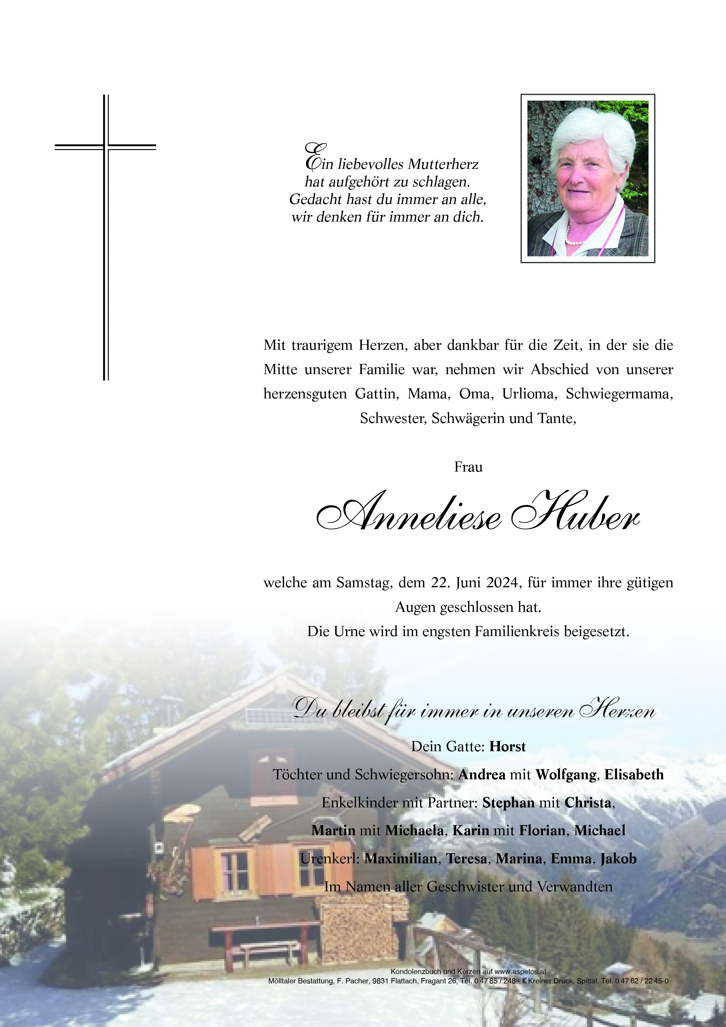 Traueranzeige von Anneliese Huber